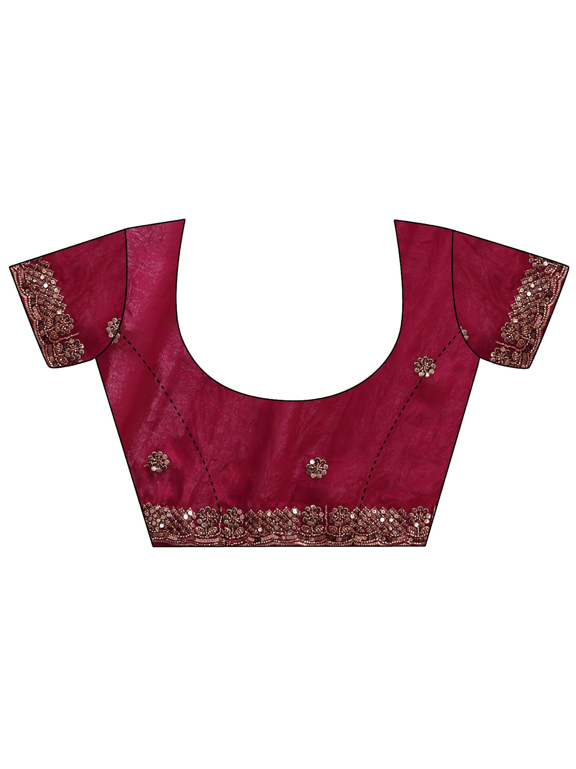 Mameraa Art Plum Purple Embellished Tissue Saree