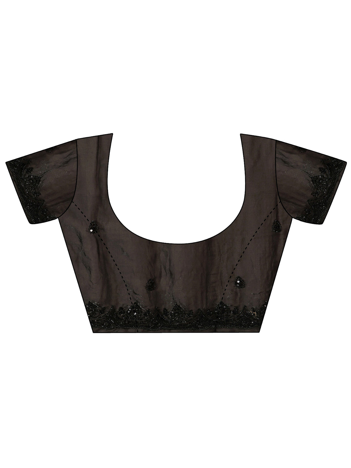 Mameraa Art Black Embellished Tissue Saree