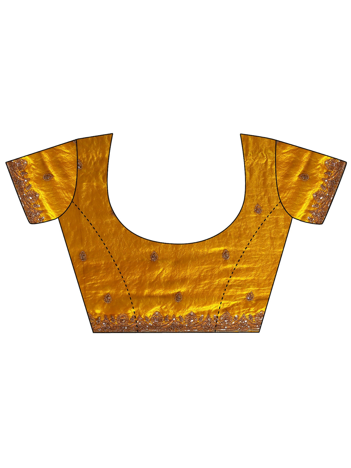 Mameraa Art Mustard Embellished Tissue Saree