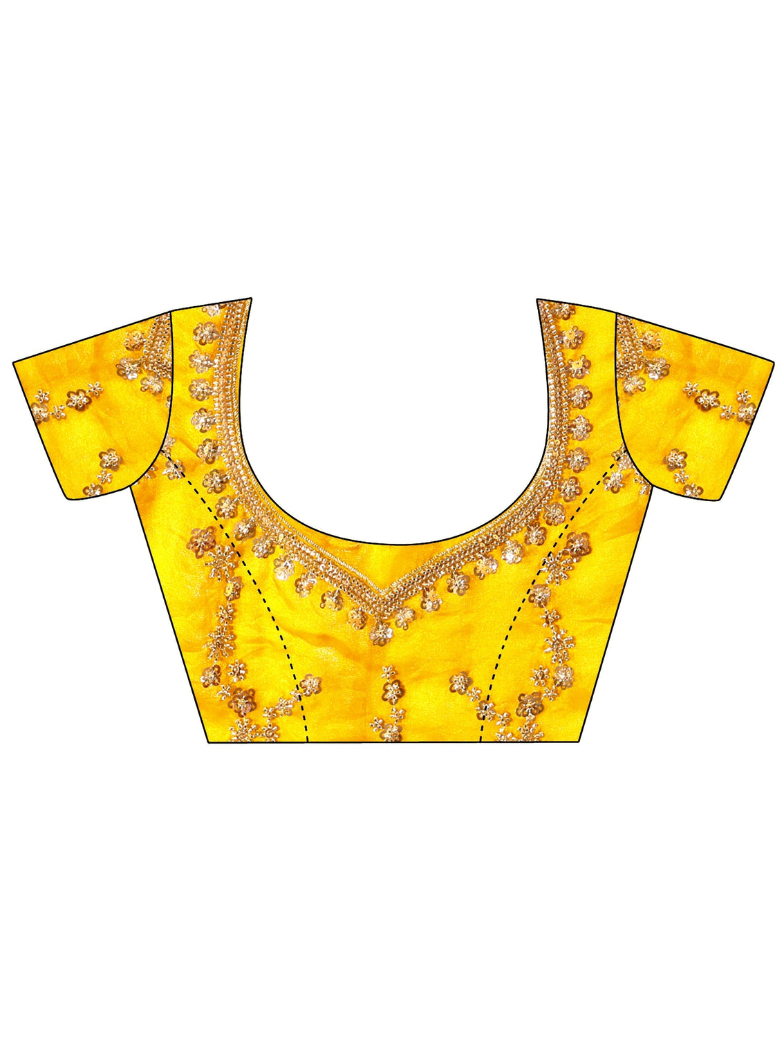 Mameraa Art Mustard Embellished Tissue Saree