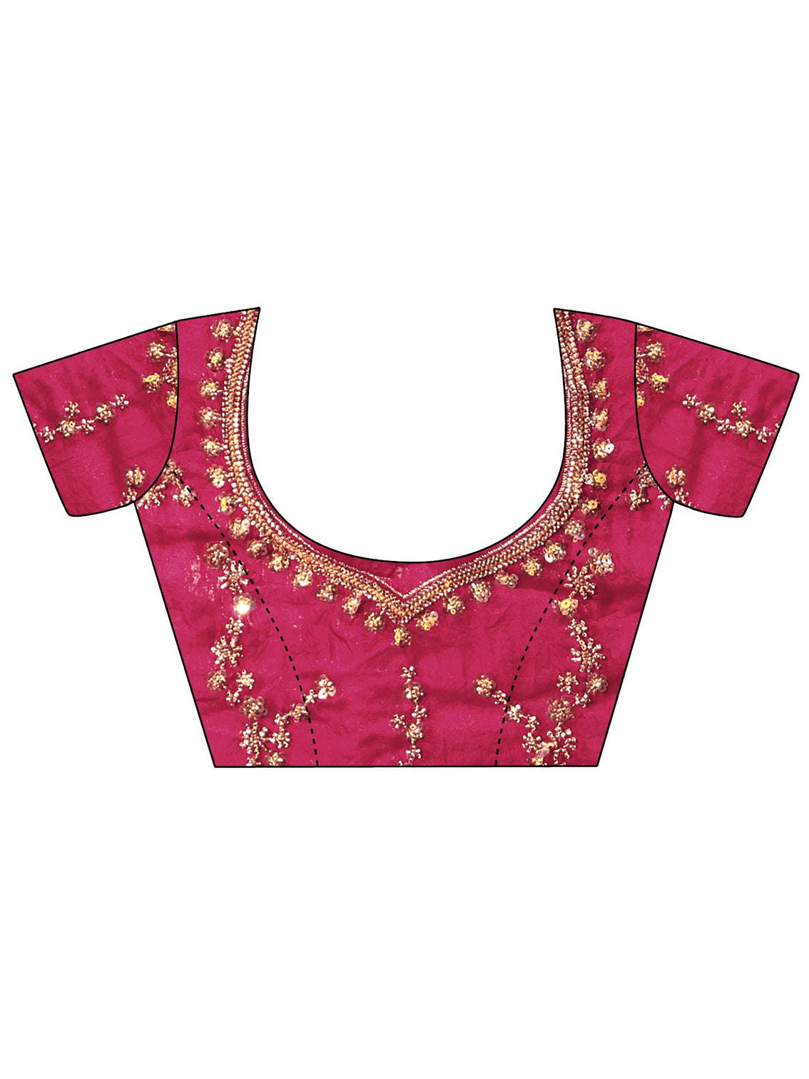 Mameraa Art Magenta Pink Embellished Tissue Saree