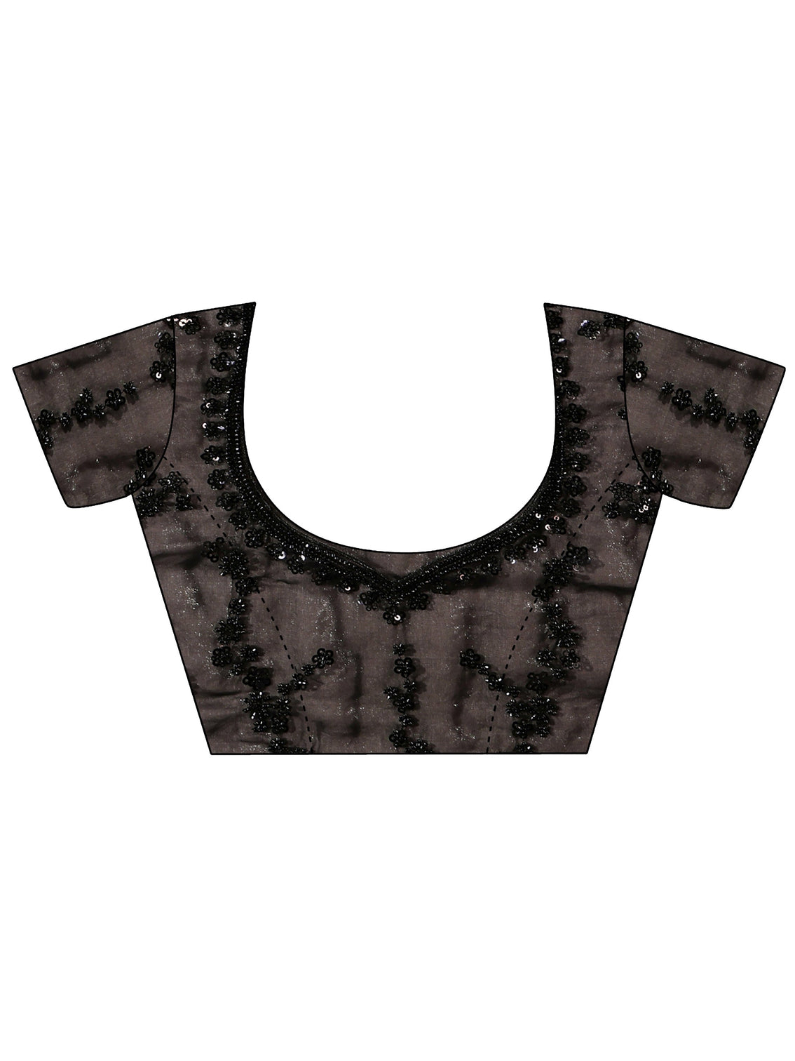 Mameraa Art Black Embellished Tissue Saree