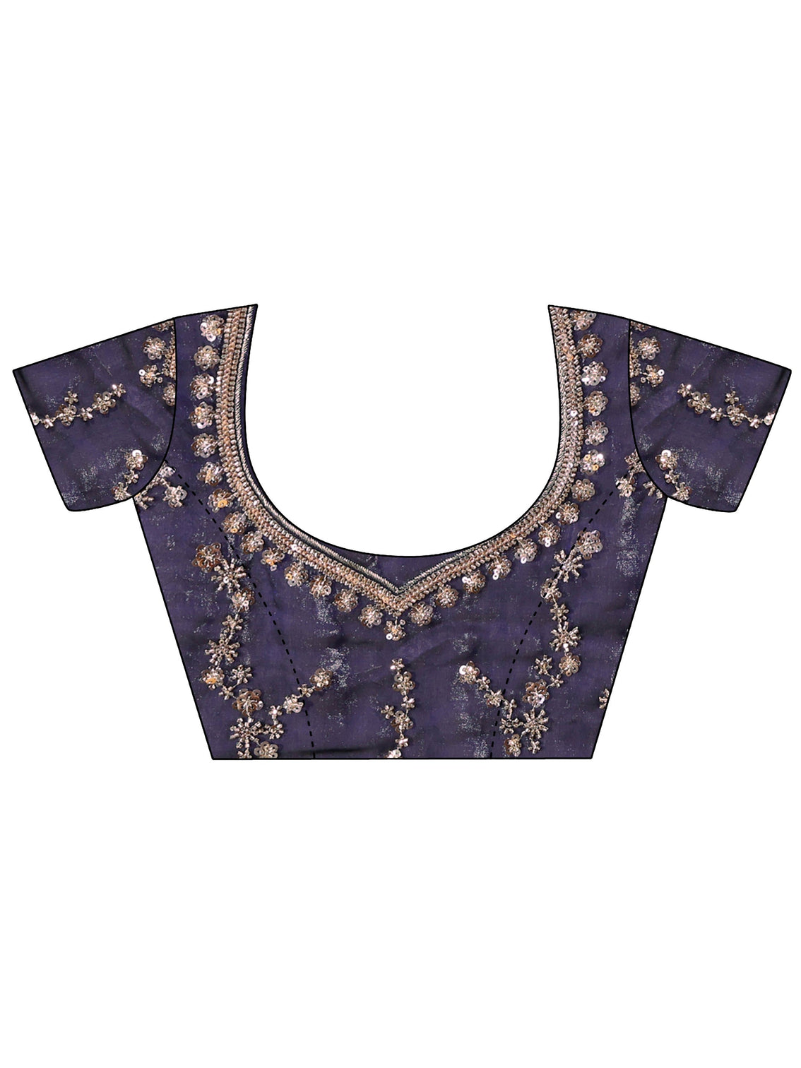 Mameraa Art Midnight Blue Embellished Tissue Saree