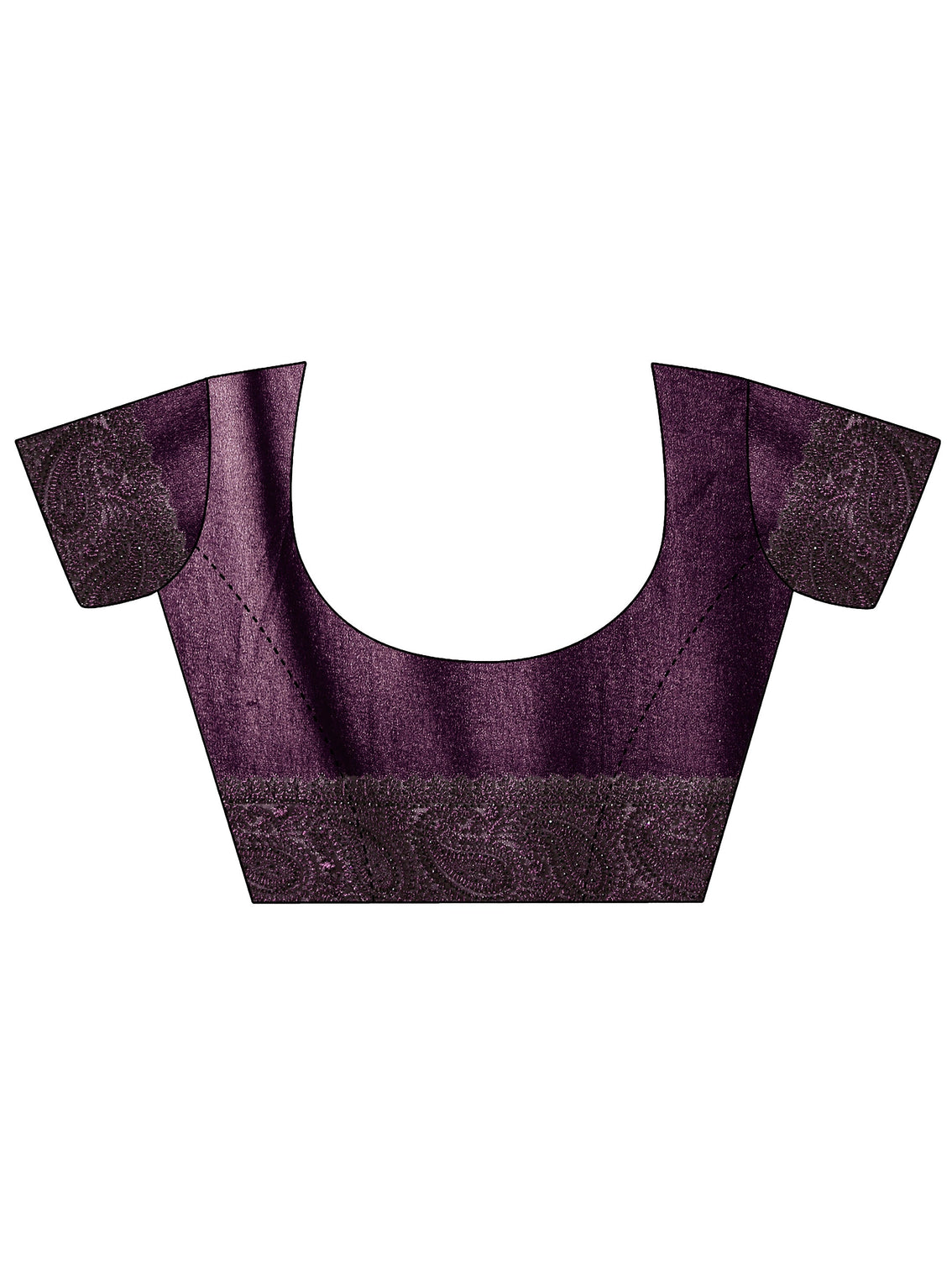 Mameraa Art Aubergine Purple Paisley Embroidered Georgette Saree