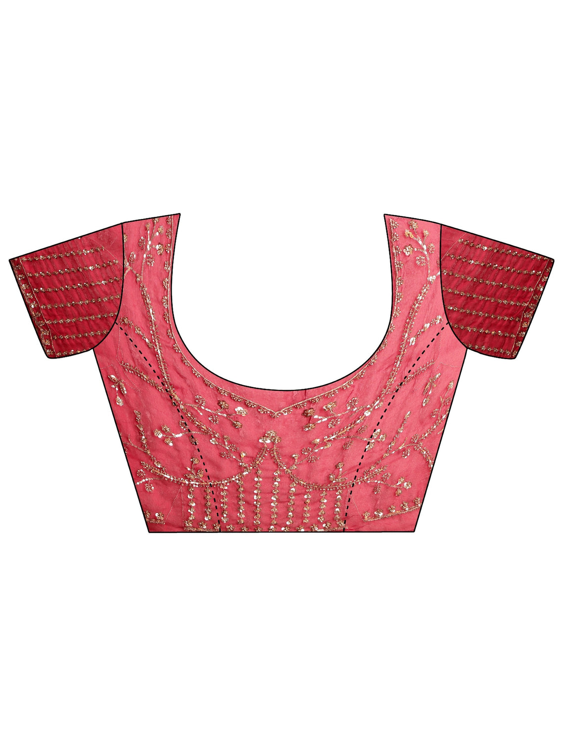 Mameraa Art Raspberry Pink Embellished Tissue Saree