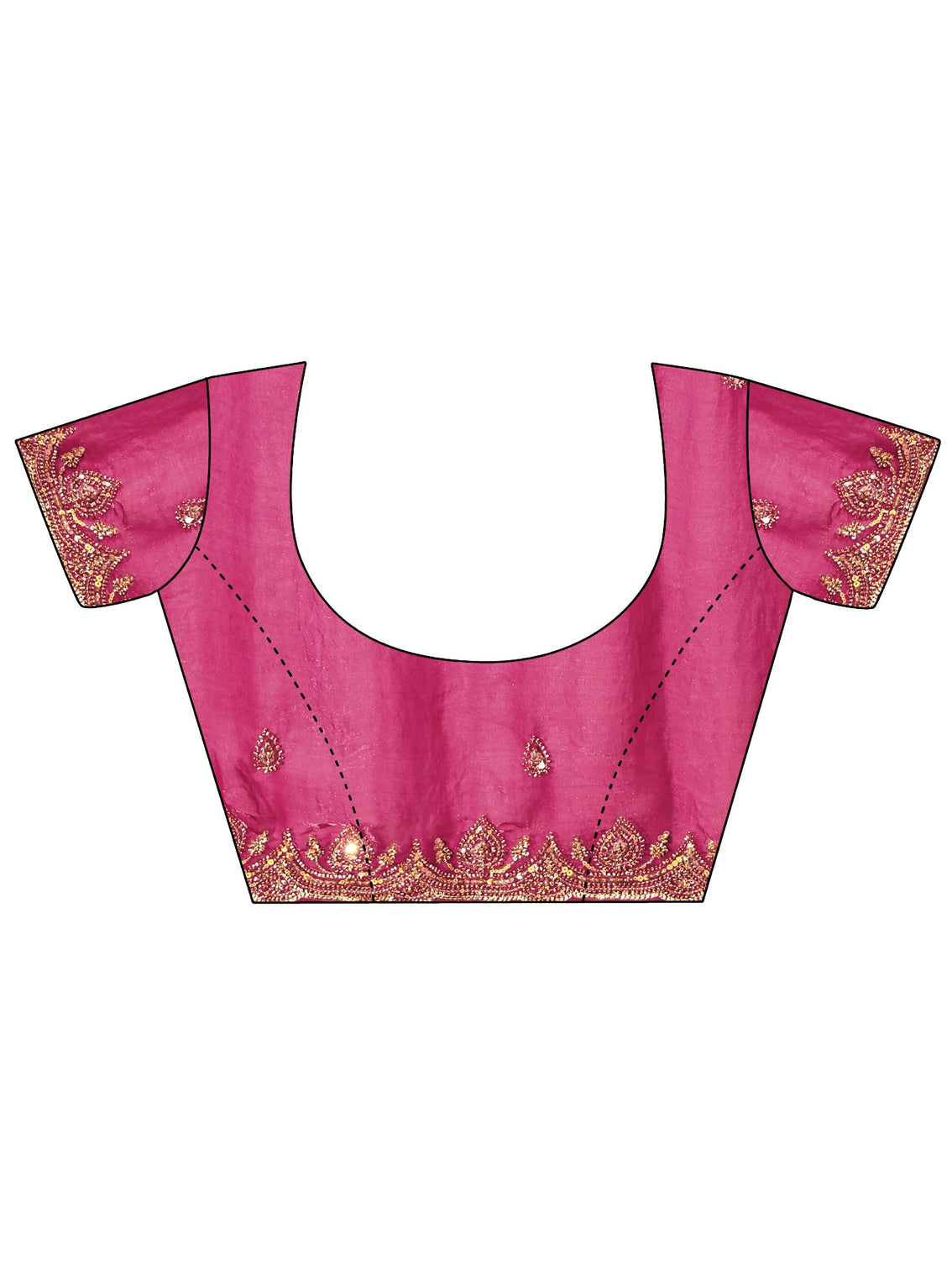 Mameraa Art Raspberry Pink Embellished Tissue Saree
