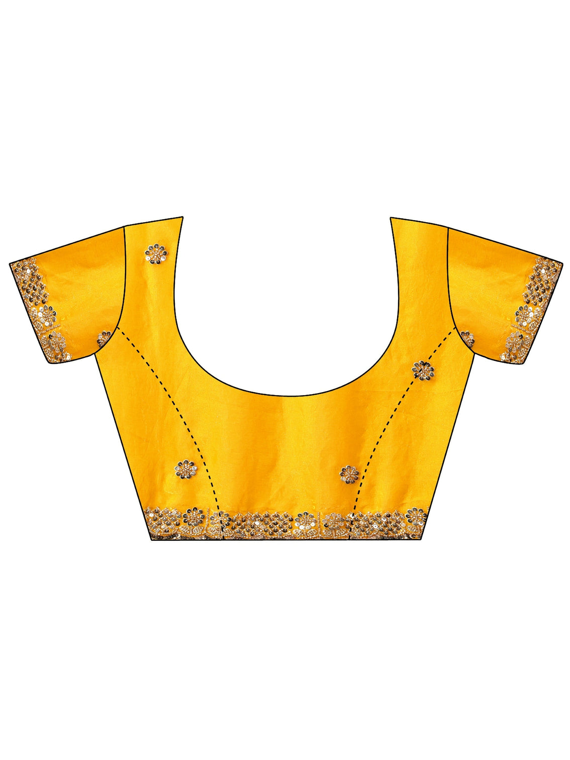 Mameraa Art Mustard Embellished Tissue Saree