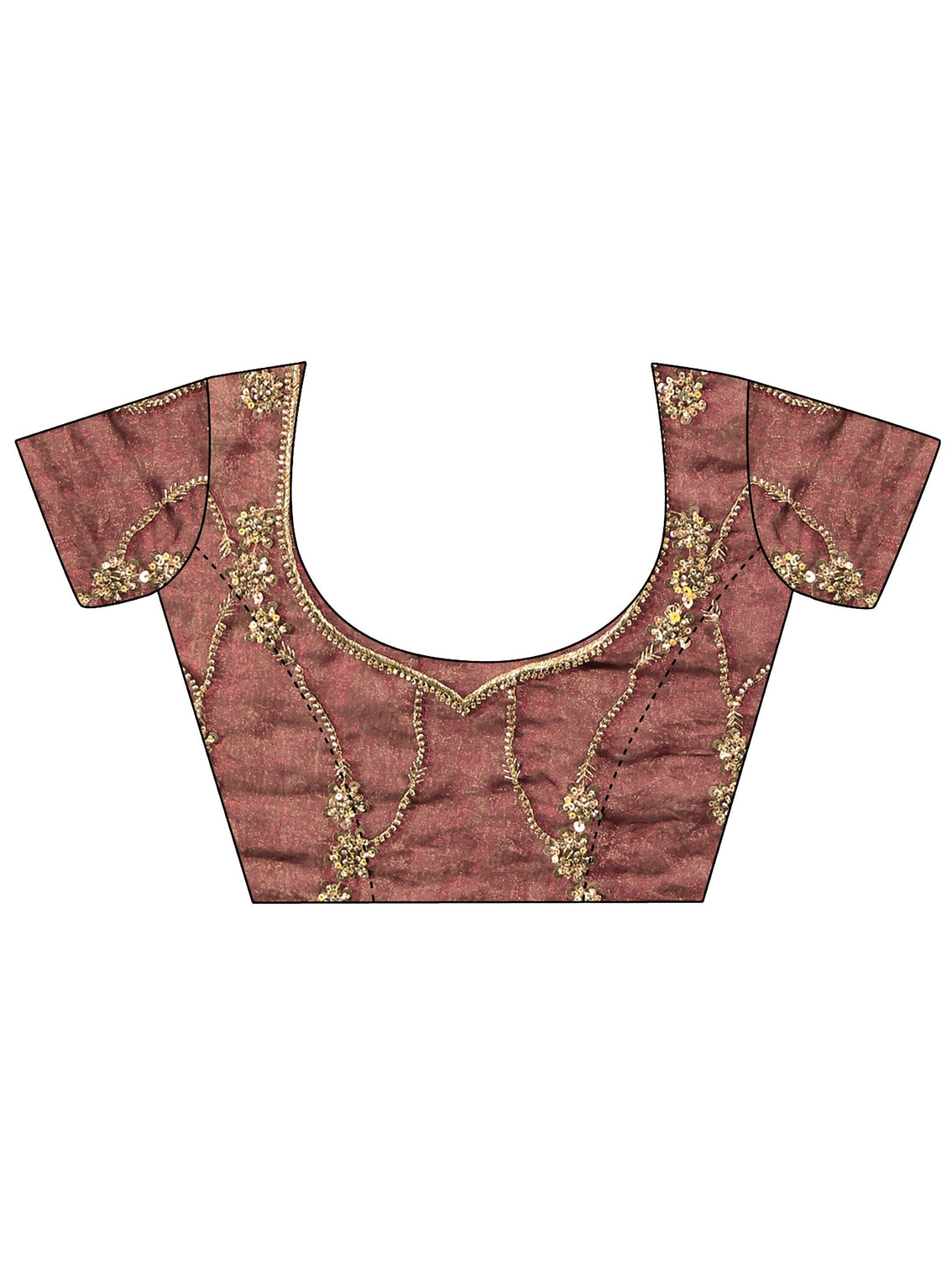 Mameraa Art Maroon Embellished Tissue Saree