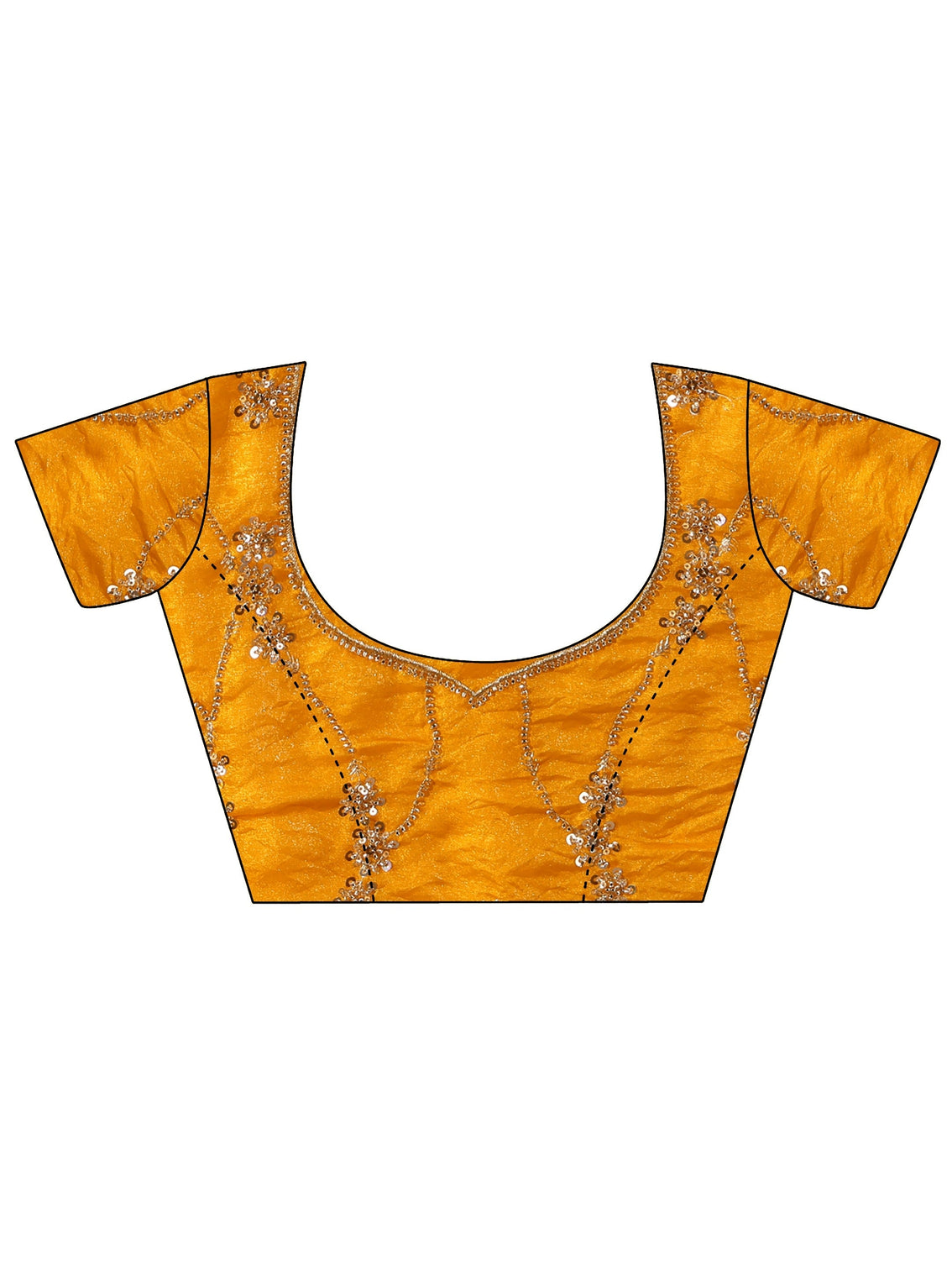 Mameraa Art Mustard Embellished Tissue Saree