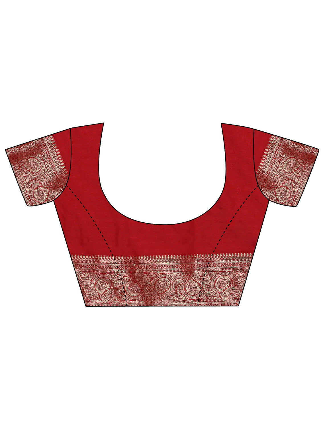 Mameraa Vermilion Red Banarasi Silk Blend Saree