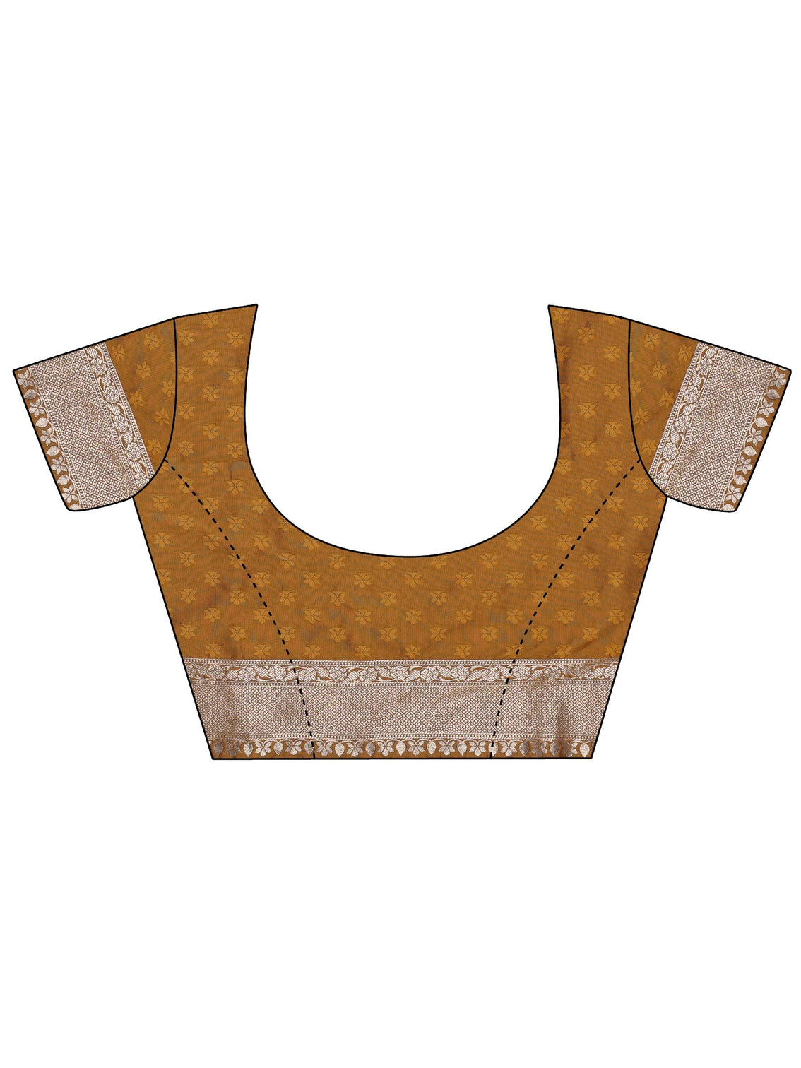 Mameraa Mustard Banarasi Silk Blend Saree