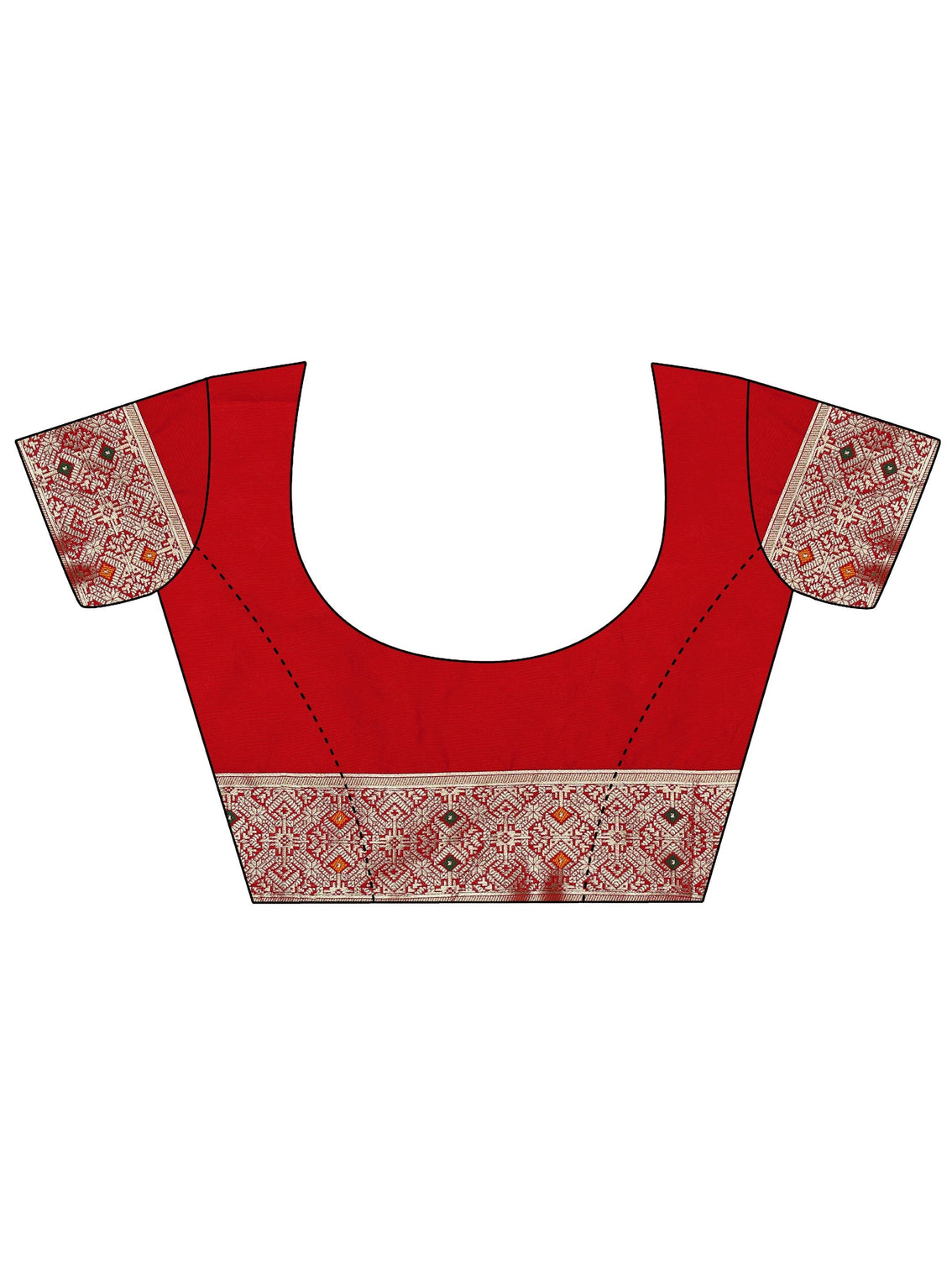 Mameraa Vermilion Red Banarasi Silk Blend Saree