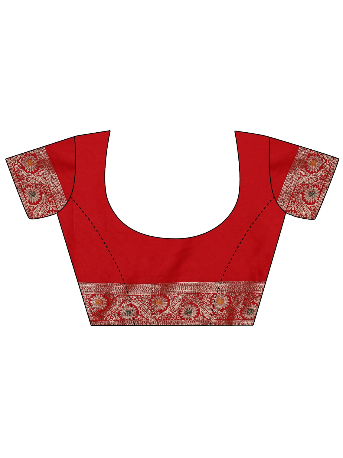 Mameraa Vermilion Red Gharchola Silk Blend Saree