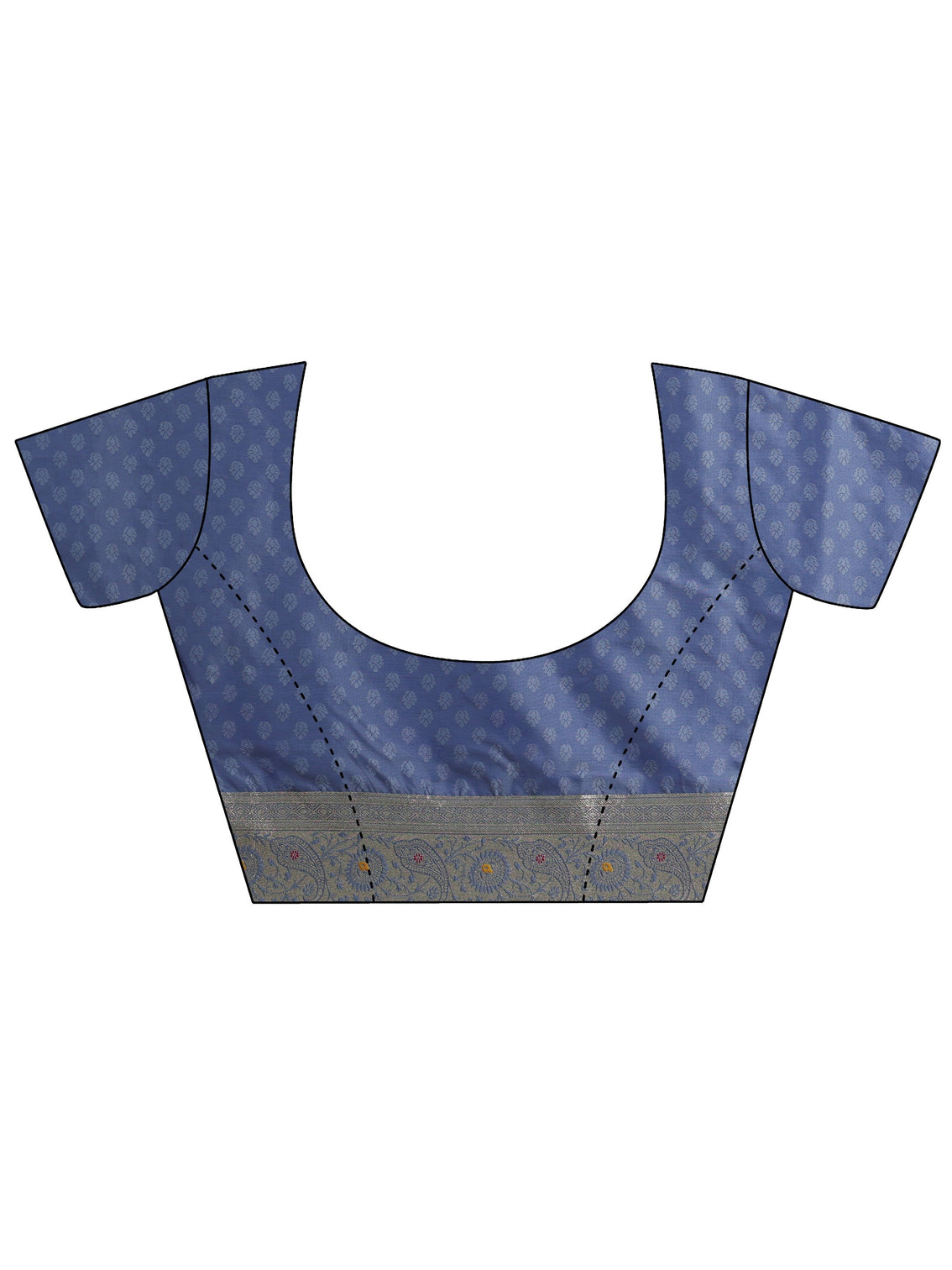 Mameraa Dusty Blue Banarasi Silk Blend Saree