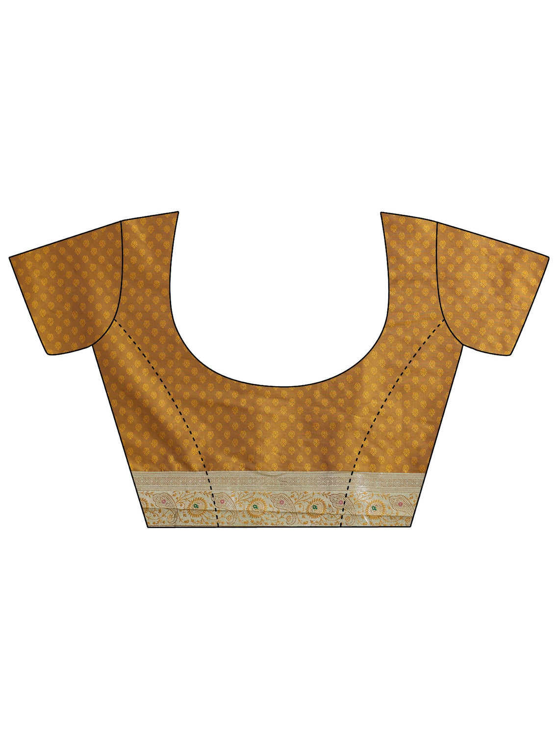 Mameraa Mustard Banarasi Silk Blend Saree