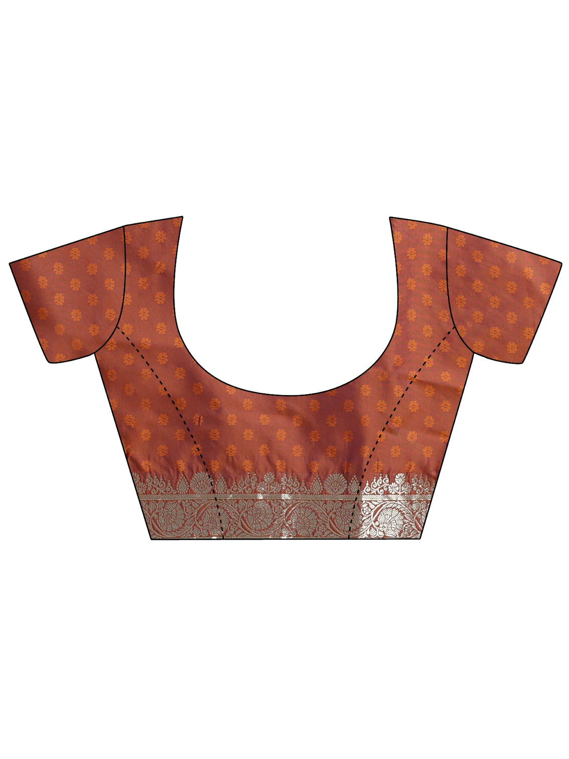 Mameraa Rust Brown Banarasi Silk Blend Saree