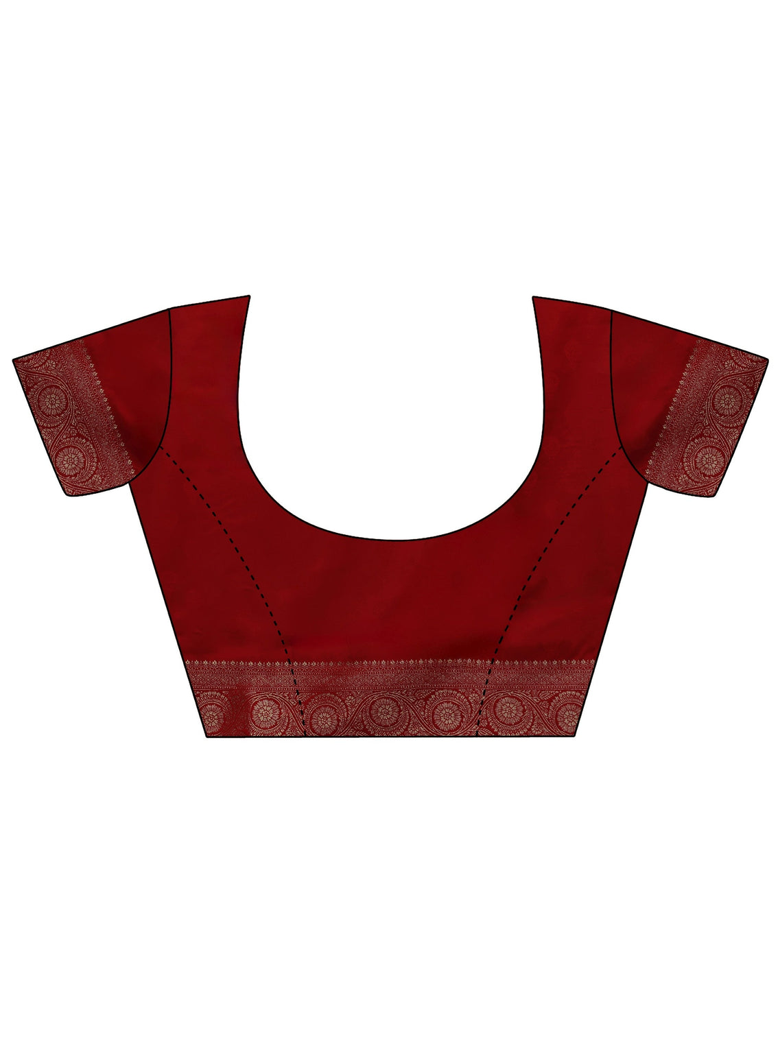 Mameraa Red Paisley Banarasi Silk Blend Saree
