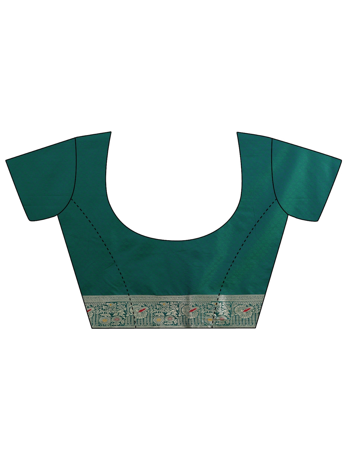 Mameraa Teal Green Banarasi Silk Blend Saree