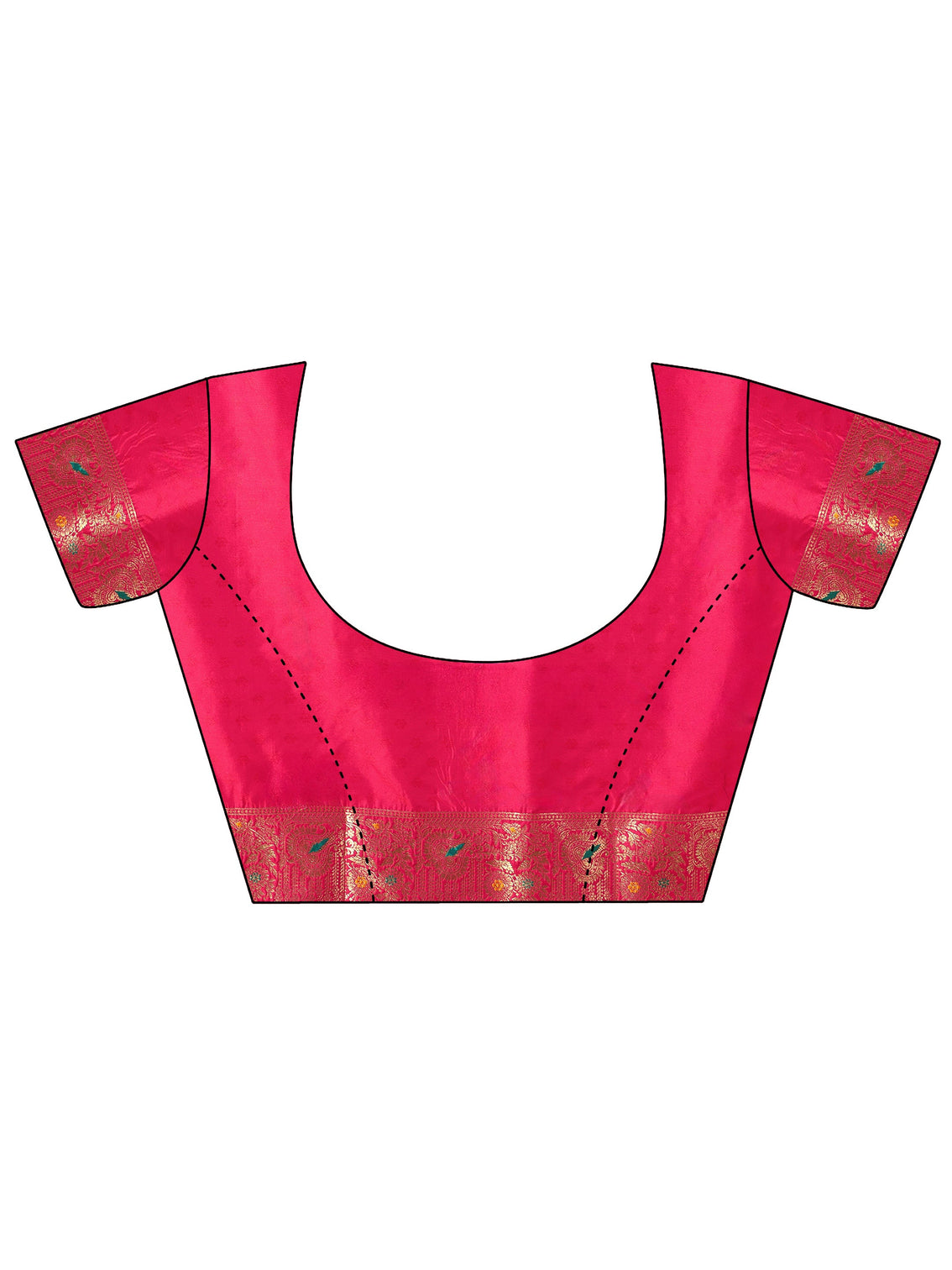 Mameraa Rani Pink Banarasi Silk Blend Saree