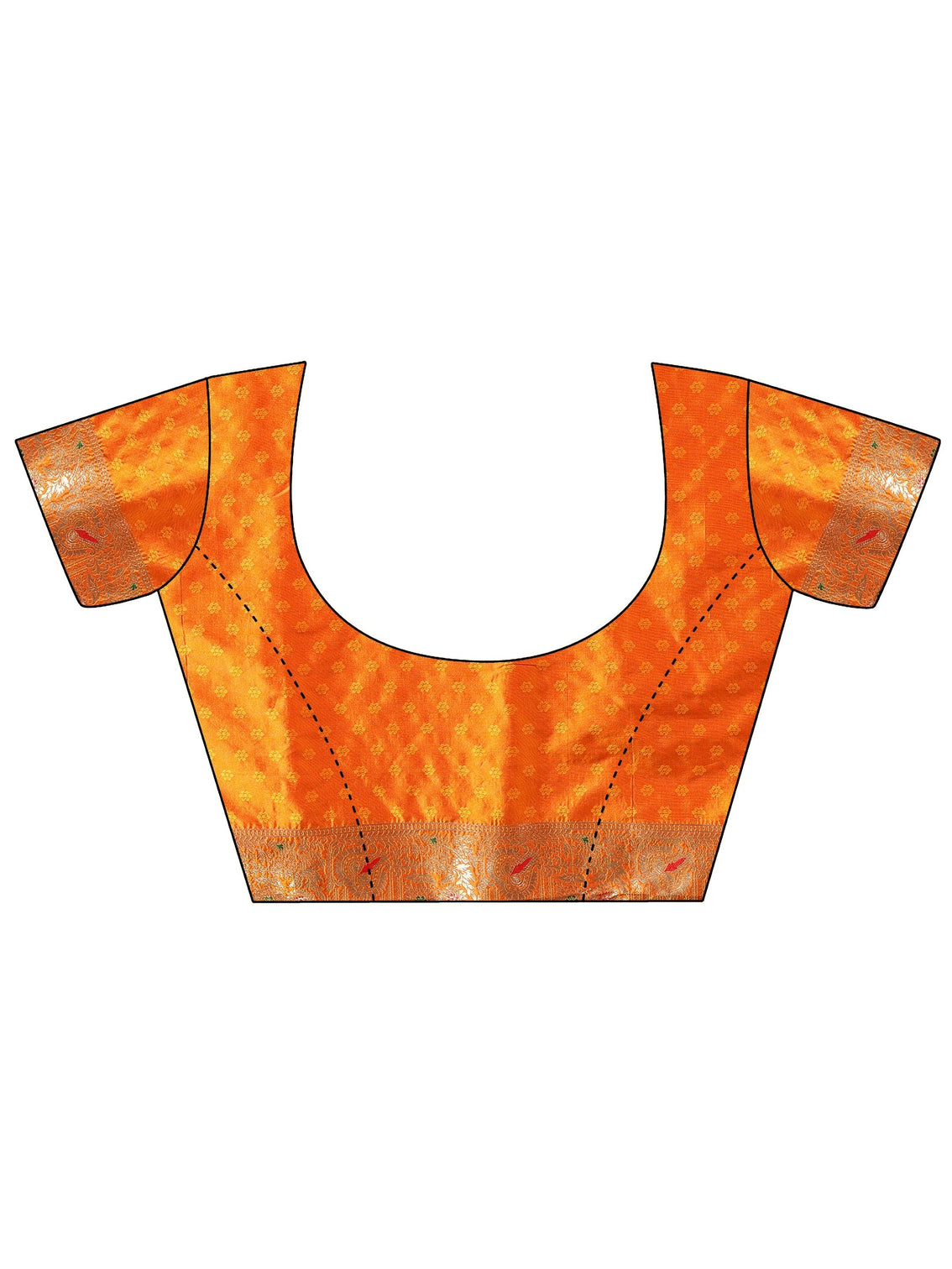 Mameraa Orange Banarasi Silk Blend Saree