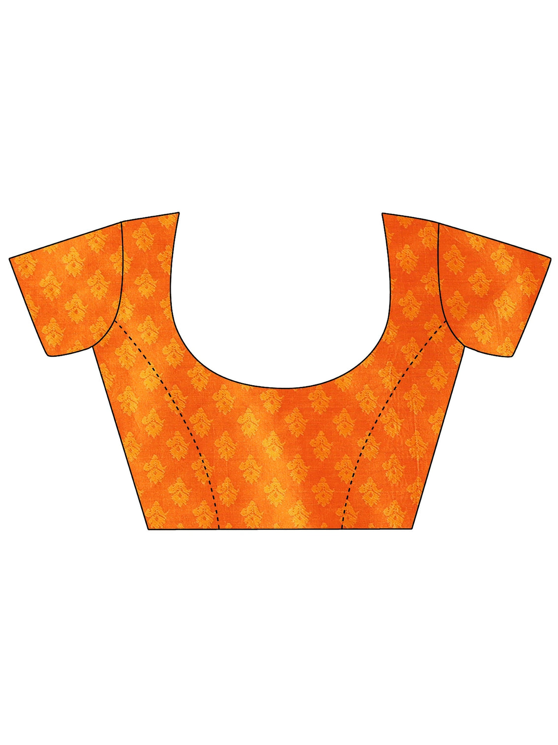 Mameraa Orange Banarasi Silk Blend Saree