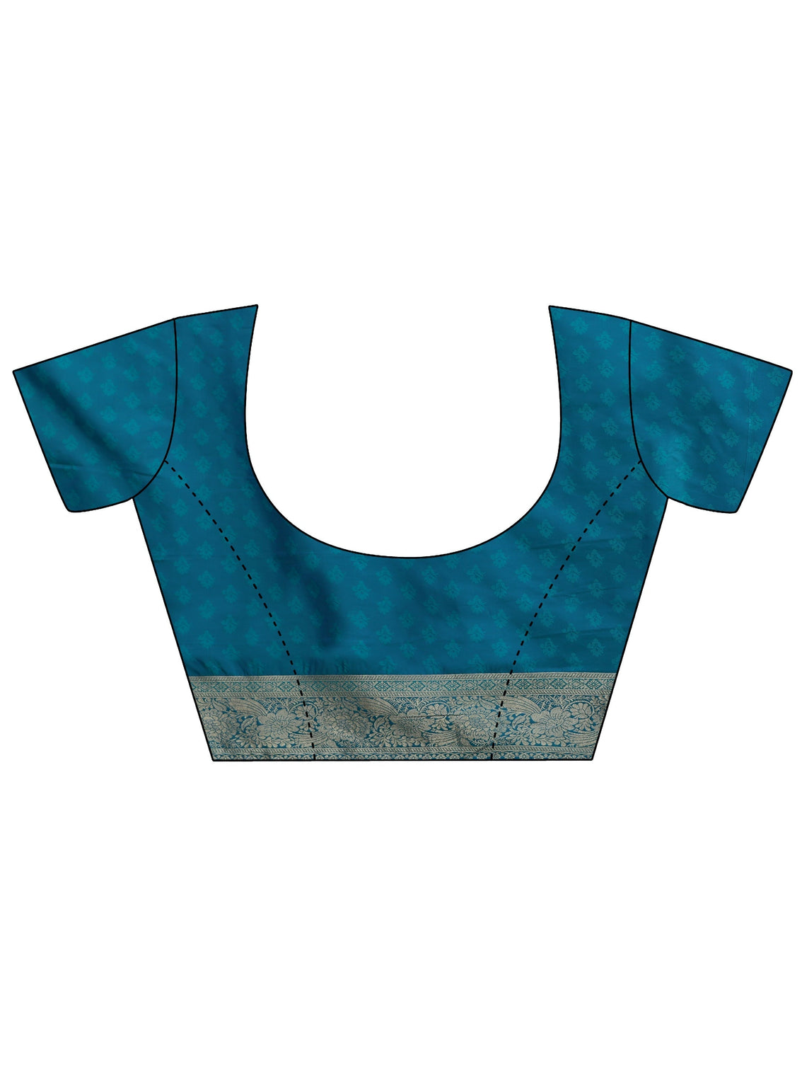 Mameraa Teal Blue Banarasi Silk Blend Saree