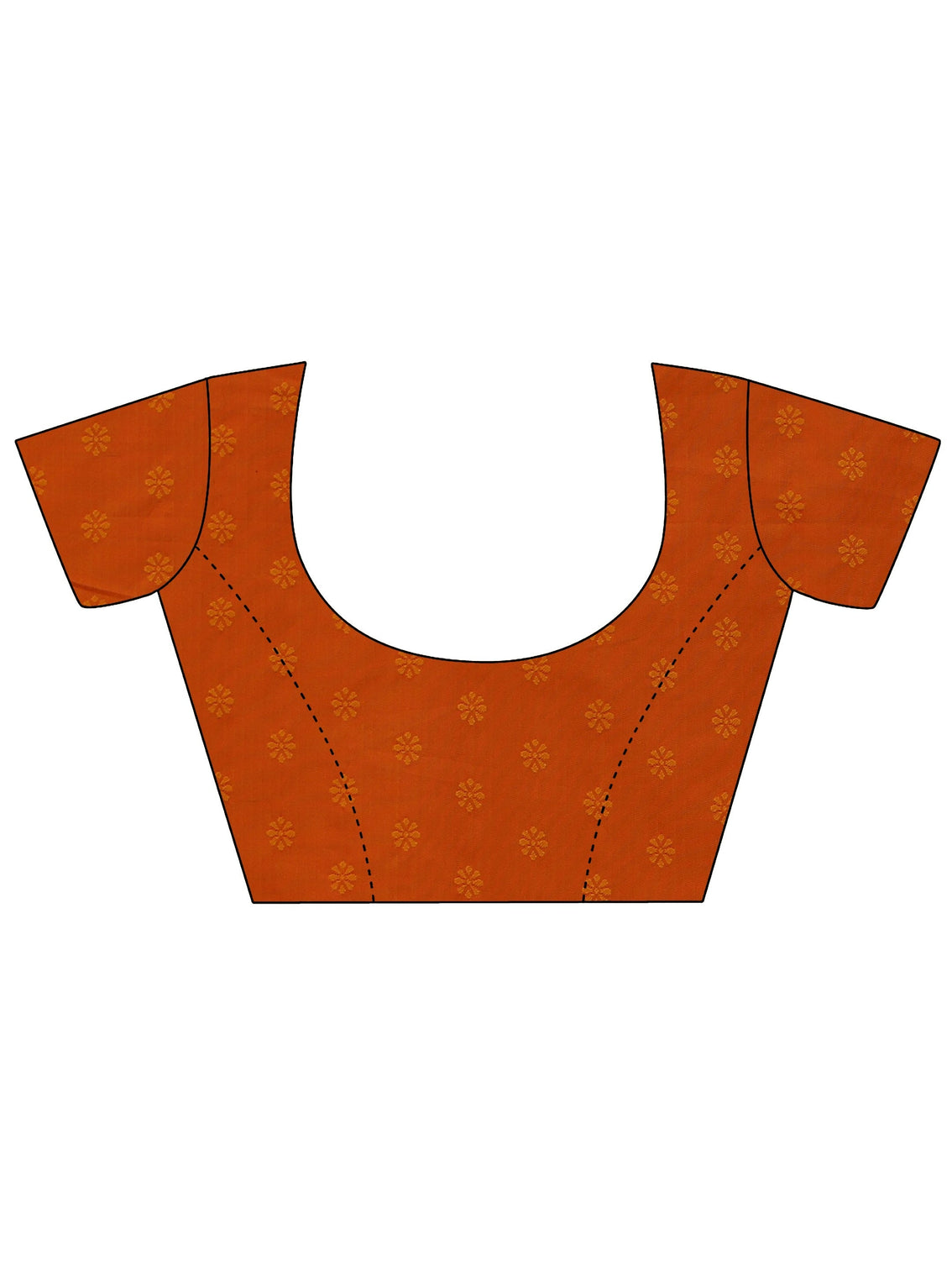 Mameraa Orange Banarasi Silk Blend Saree