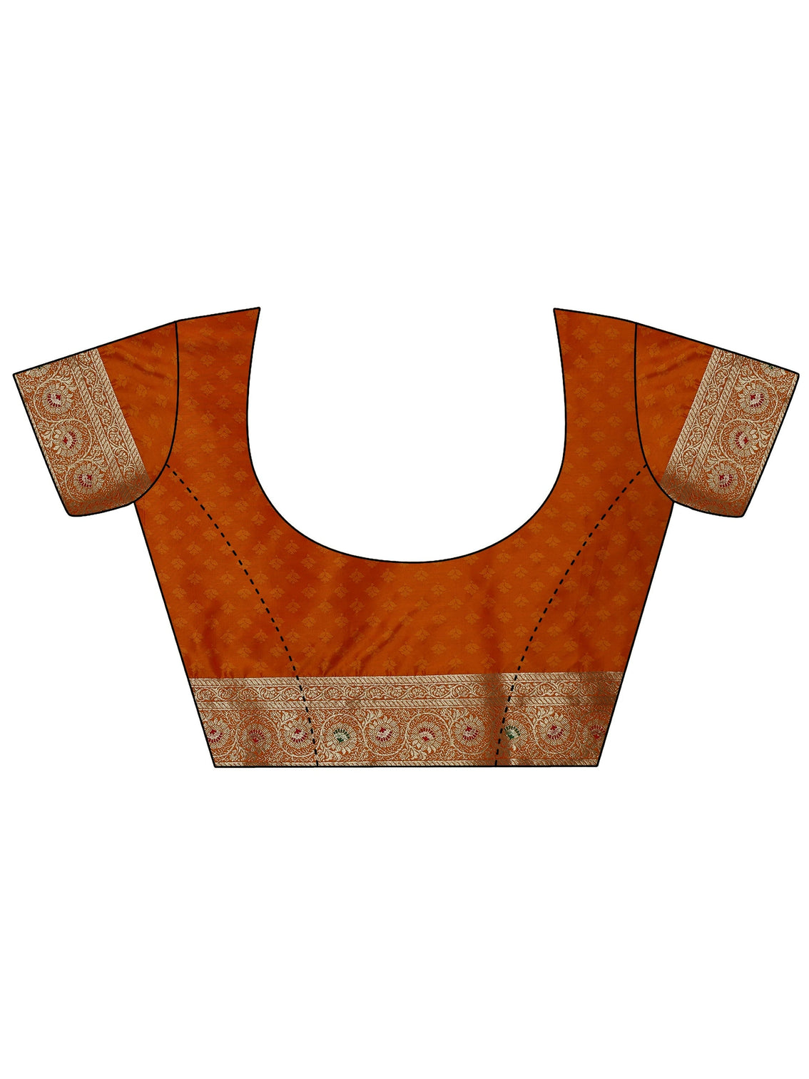 Mameraa Orange Meenakari Banarasi Silk Blend Saree