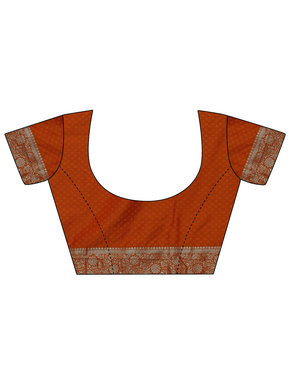 Mameraa Orange Banarasi Silk Blend Saree