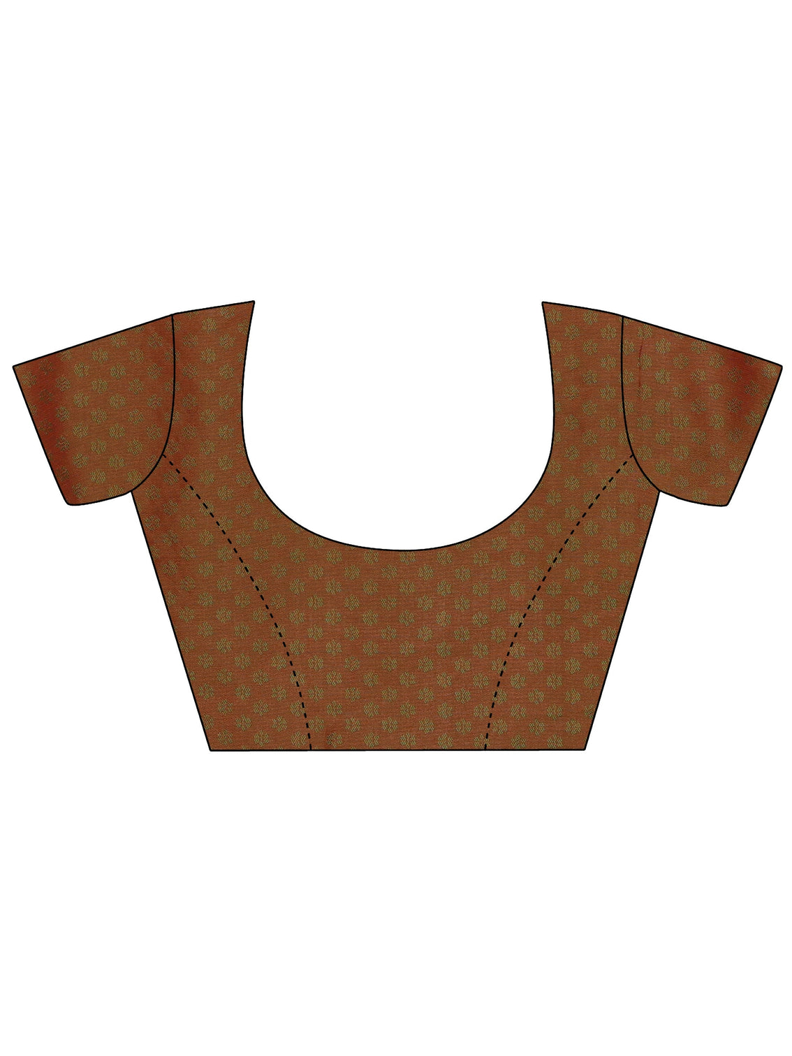 Mameraa Rust Brown Banarasi Silk Blend Saree