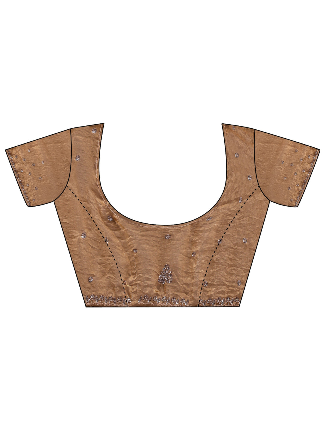 Mameraa Brown Embellished Tissue Saree