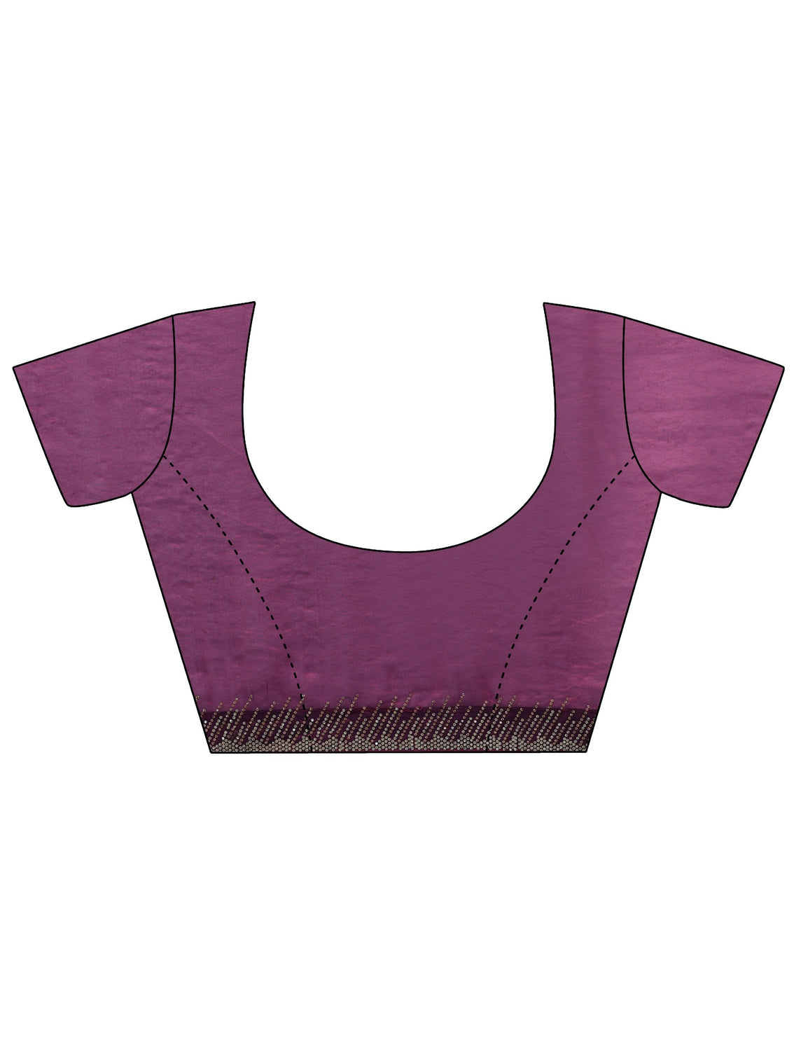 Mameraa Plum Purple Stone Work Striped Embellished Tissue Saree