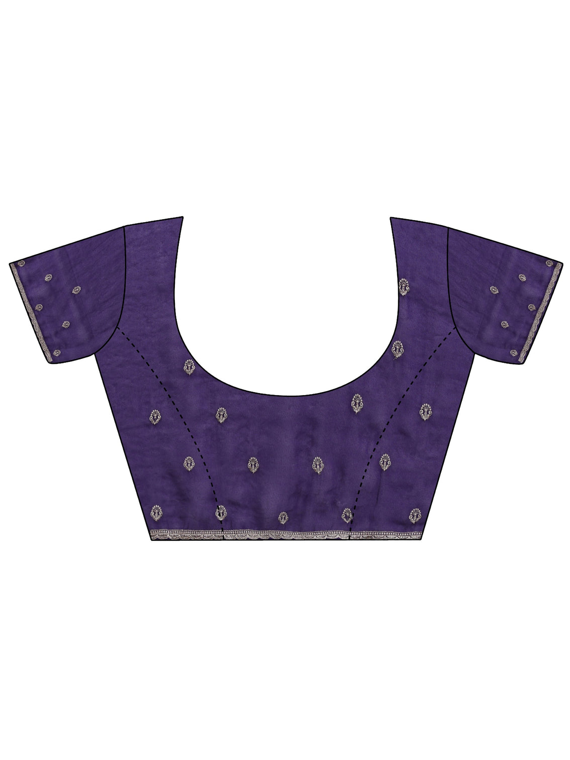 Mameraa Amethyst Purple Tissue Saree with Floral Embellishments