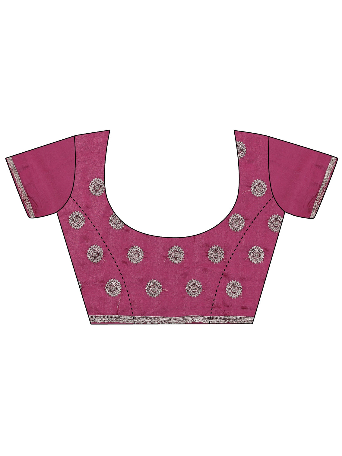 Mameraa Mauve Satin Saree with Floral Embellishments