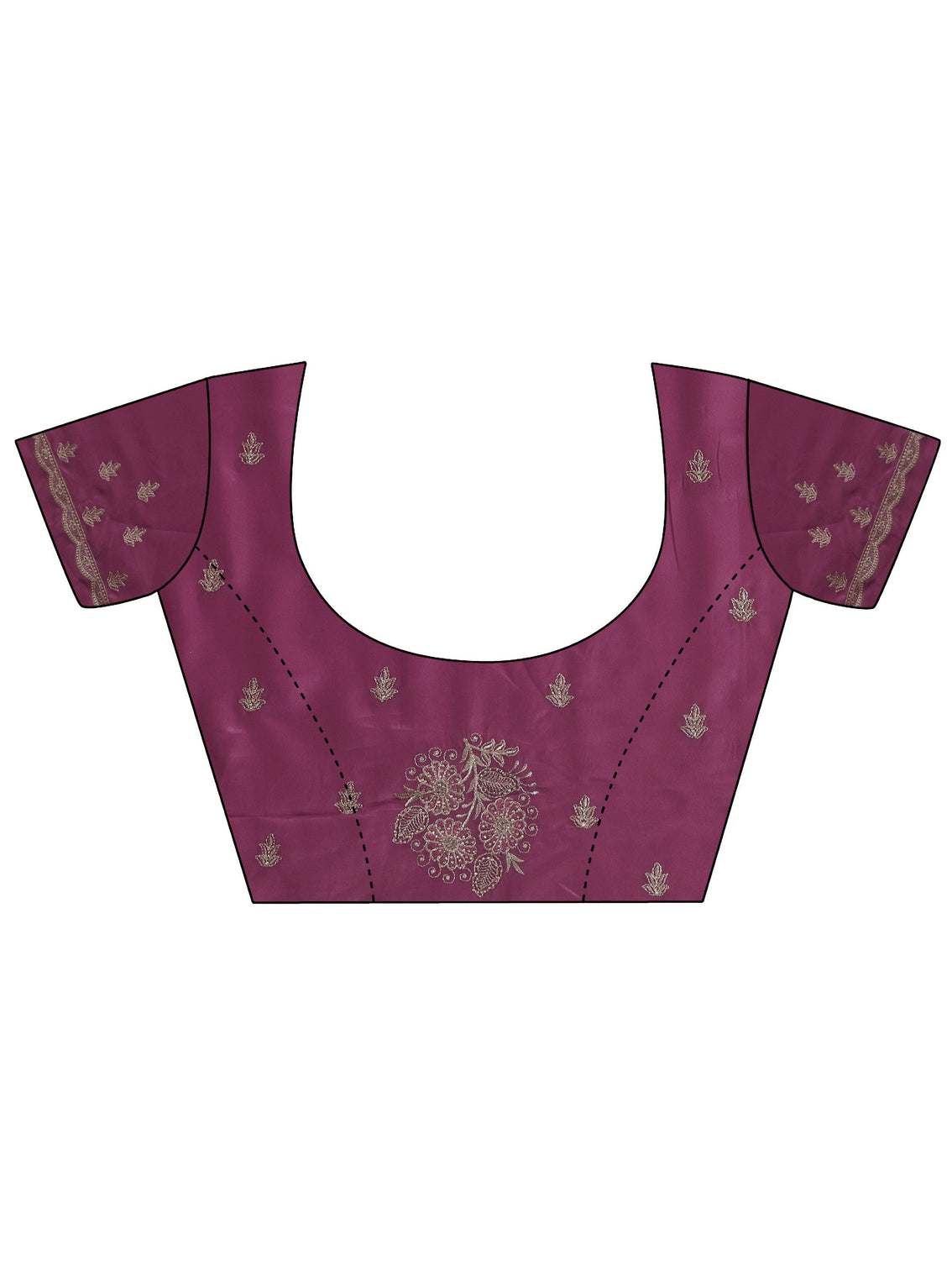Mameraa Dusty Rose Pink Floral Embroidered Satin Saree