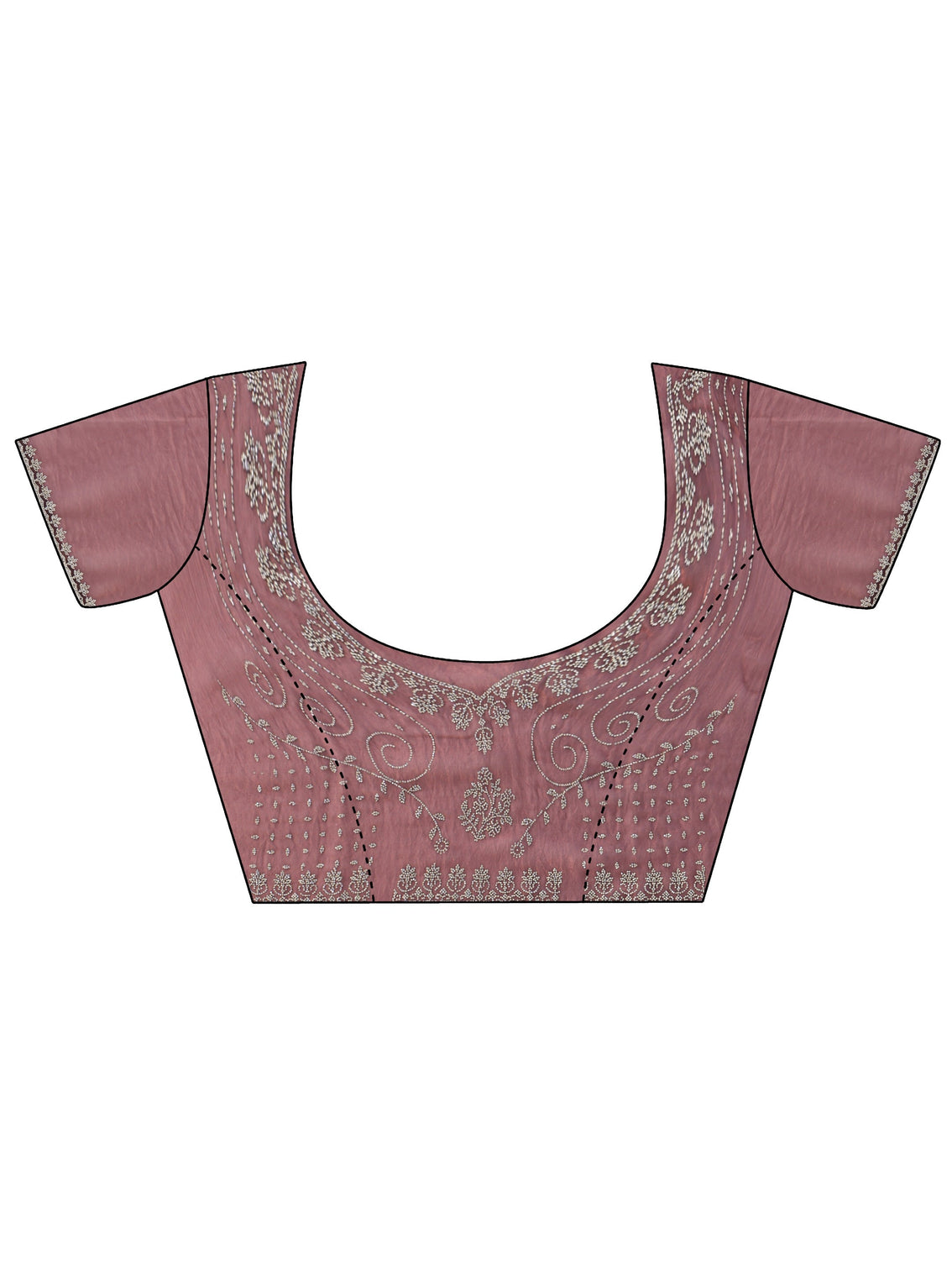 Mameraa Brown Tissue Saree with Stone Work Border
