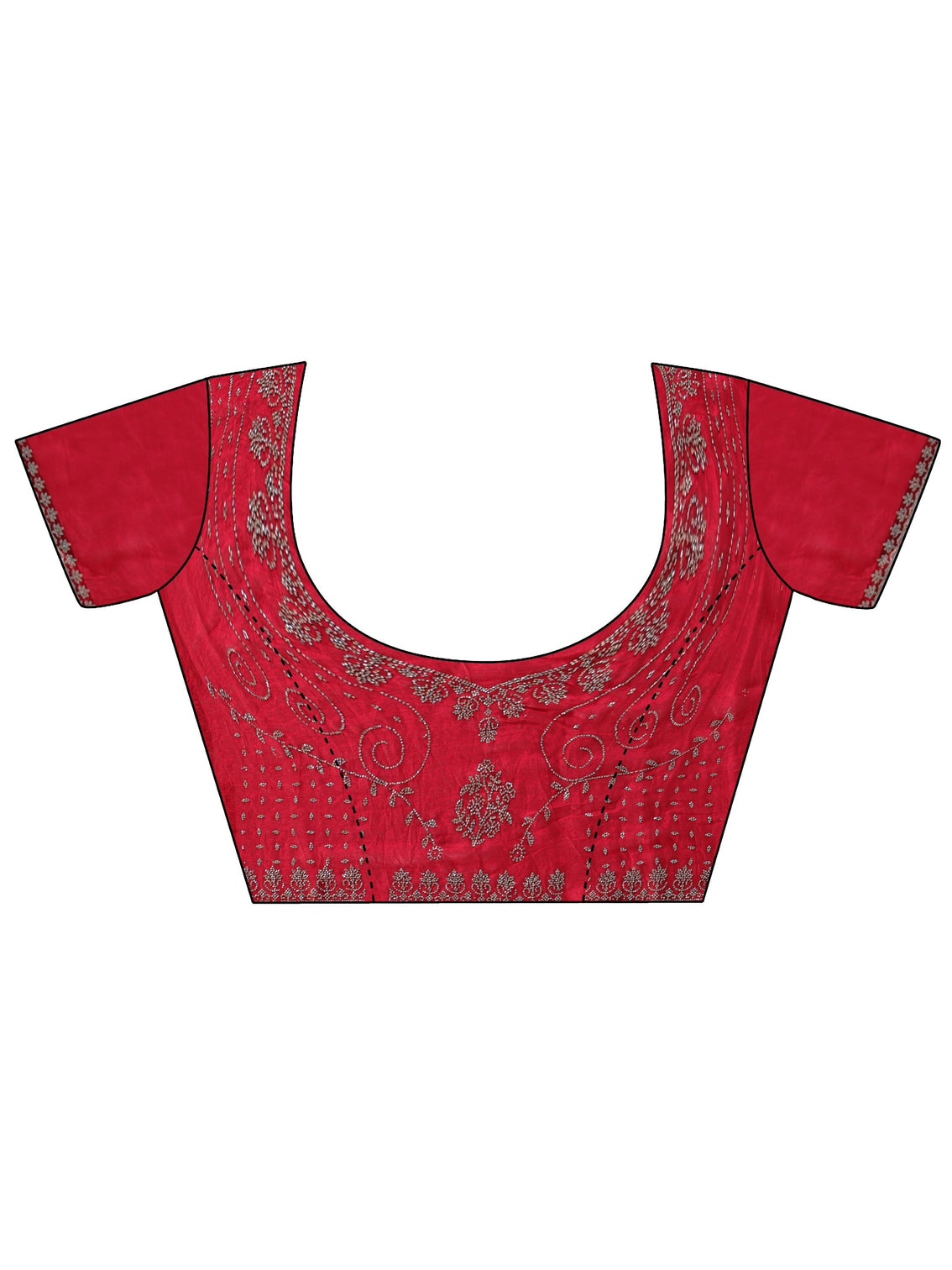 Mameraa Rose Pink Tissue Saree with Stone Work Border