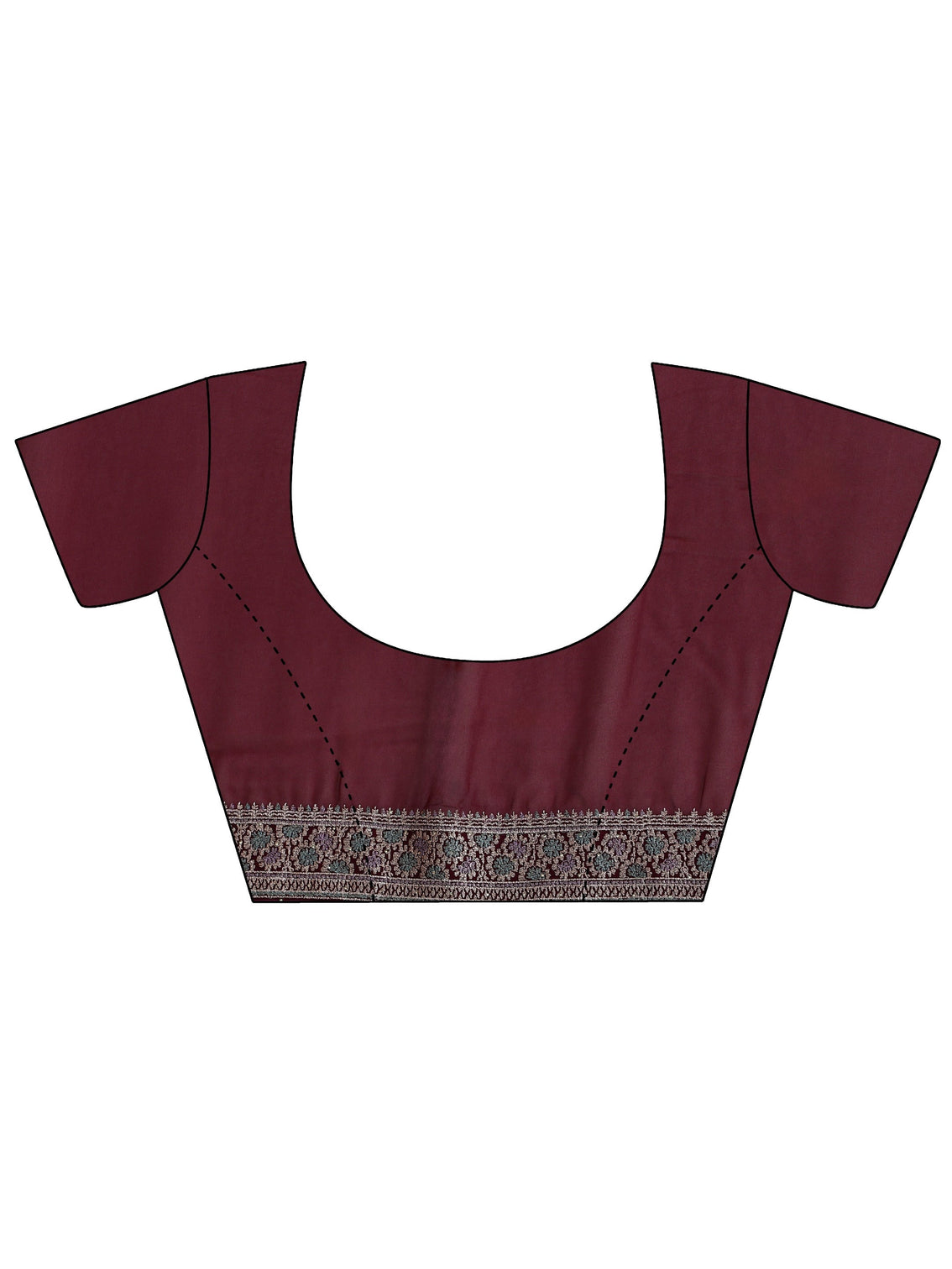 Mameraa Wine Red Floral  Embroidered Georgette Saree