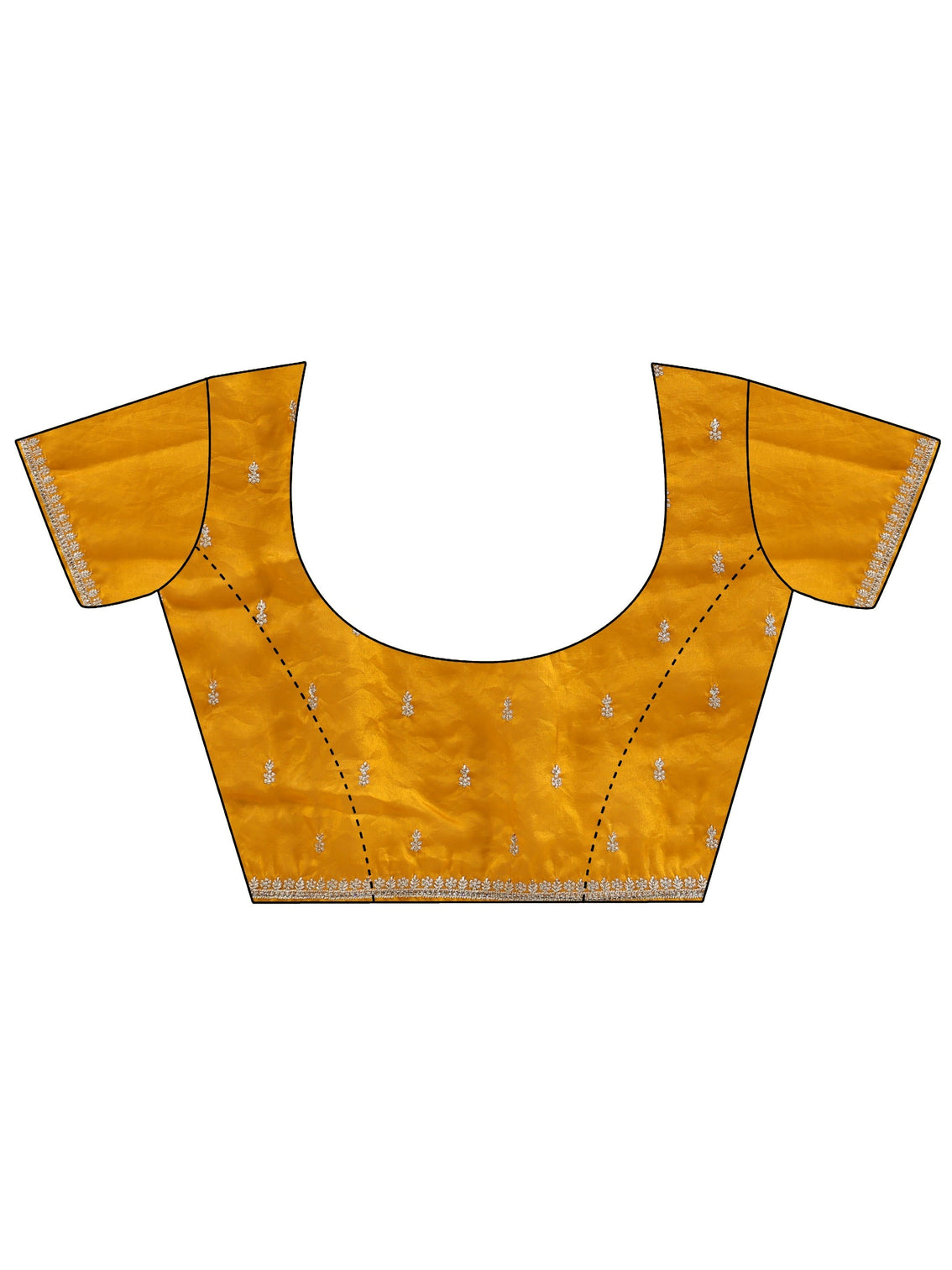 Mameraa Golden Mustard Embellished Tissue Saree