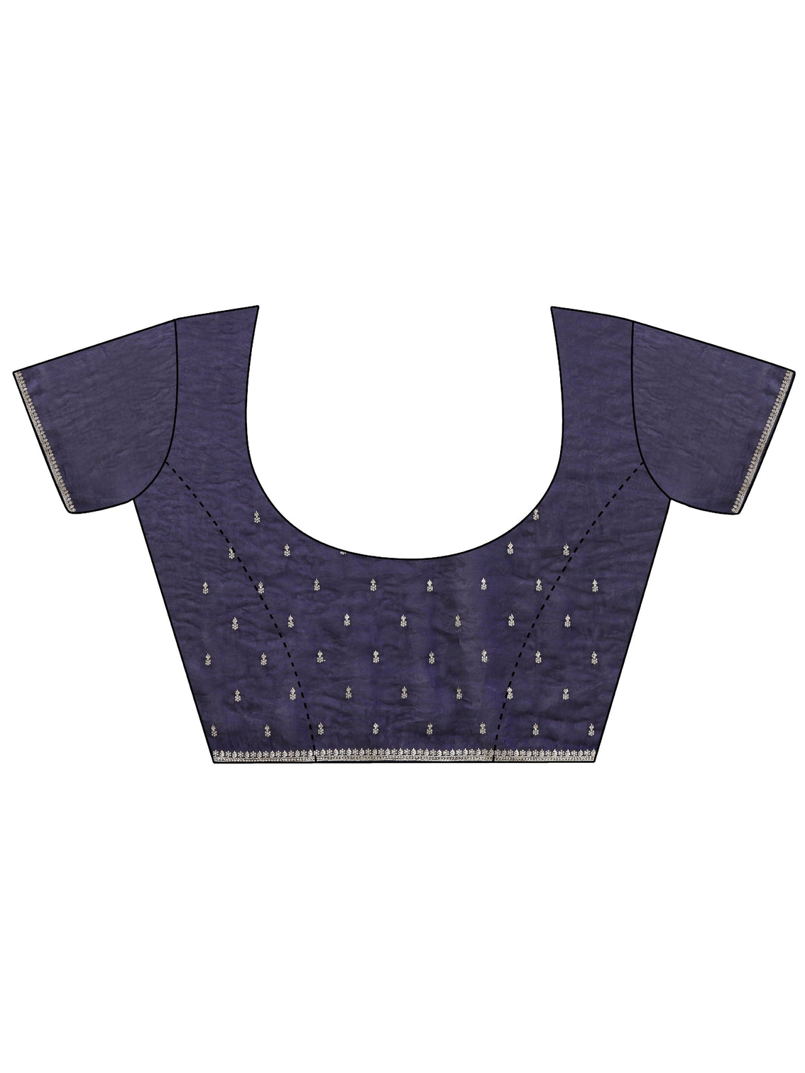 Mameraa Dark Purple Embellished Tissue Saree