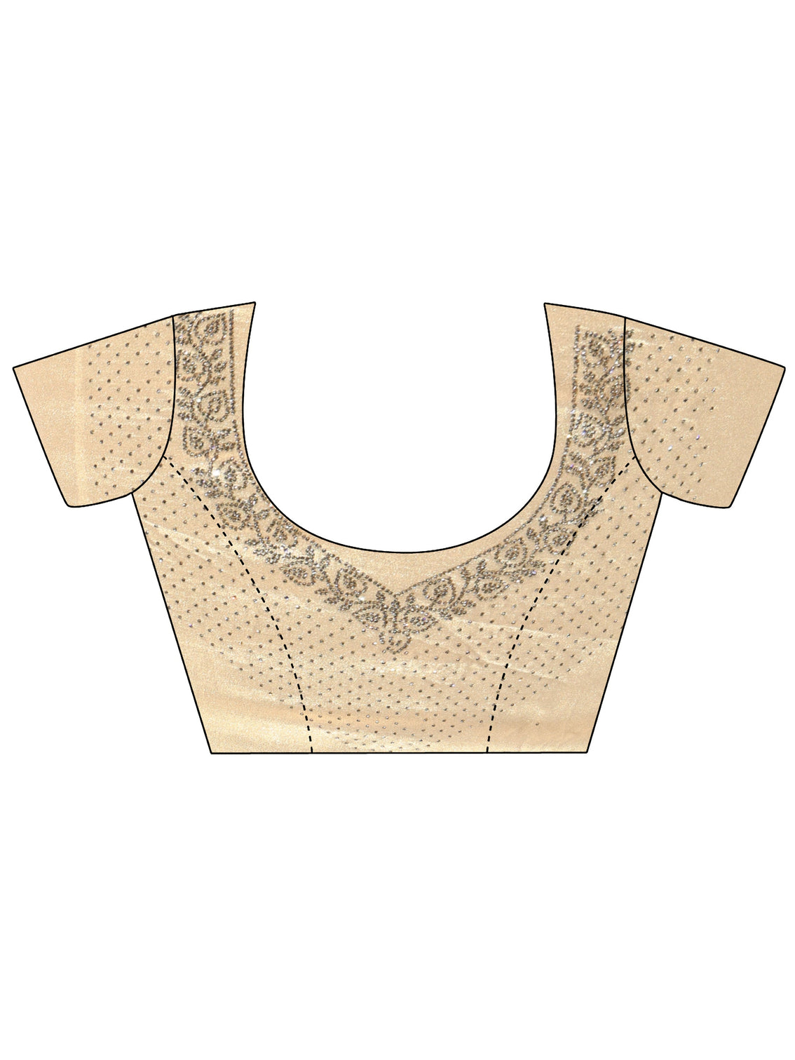 Mameraa Art Cream Embellished Tissue Saree