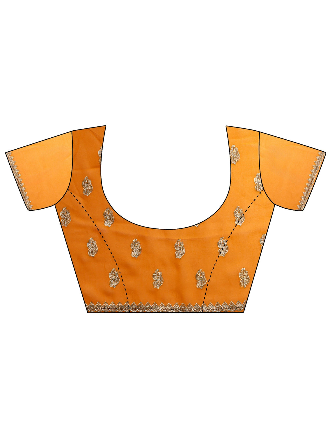 Mameraa Orange Embroidered Georgette Saree