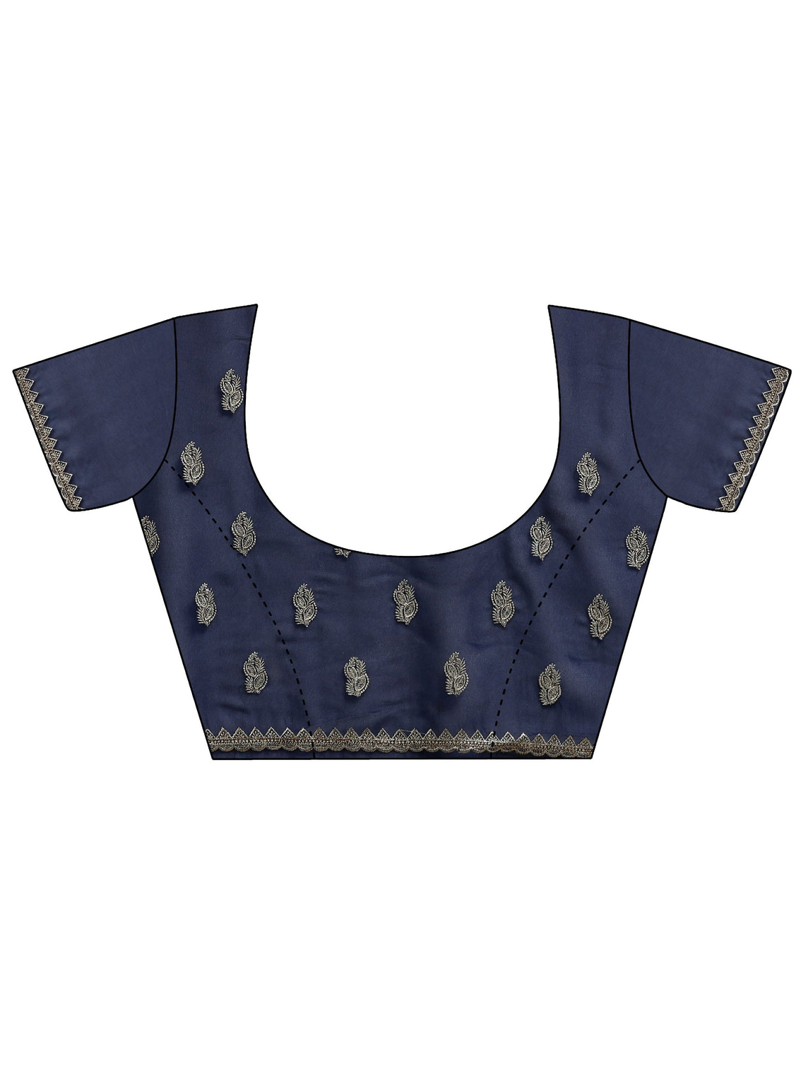 Mameraa Navy blue Embroidered Georgette Saree