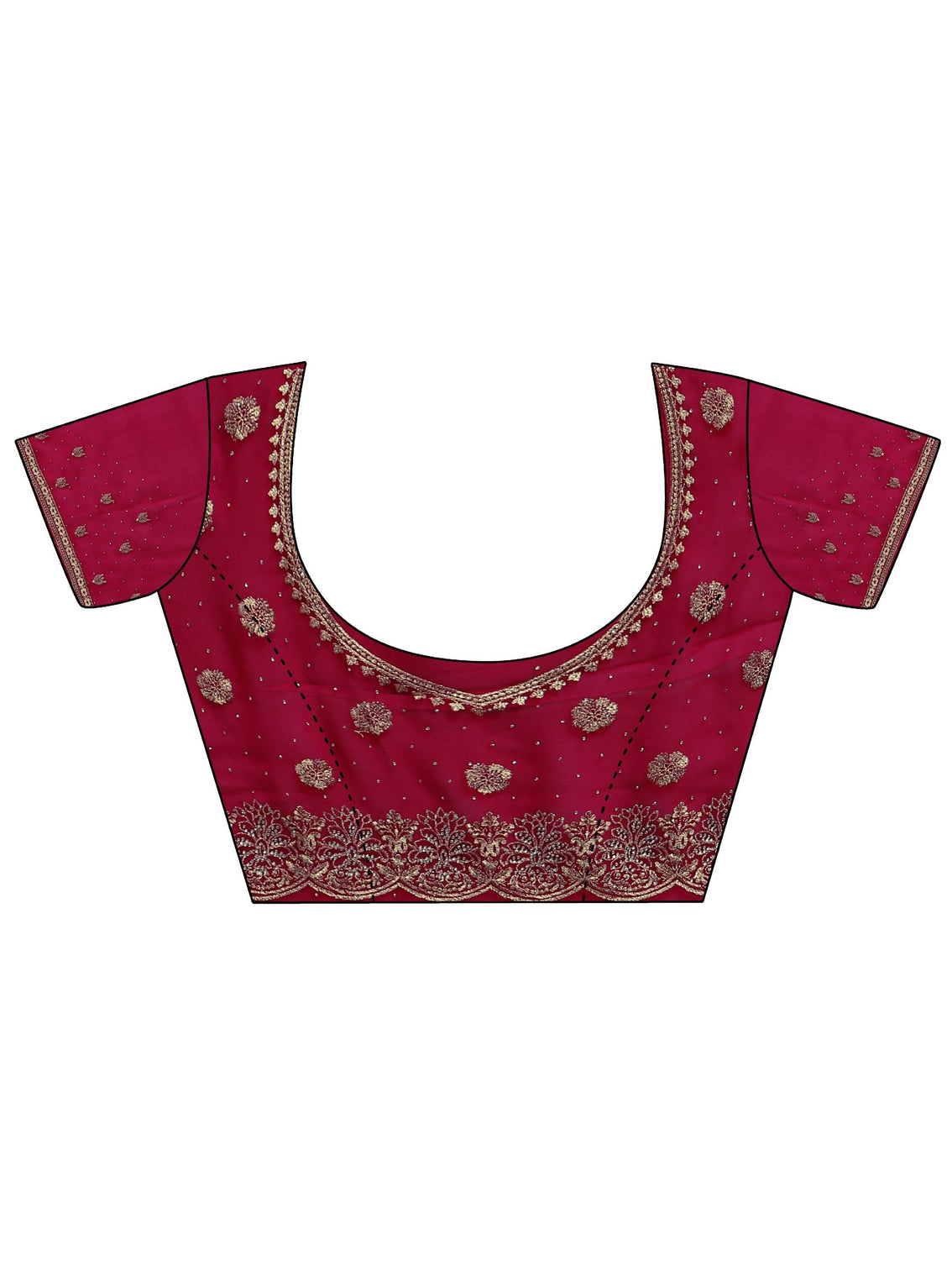 Mameraa Pink Floral Embroidered Georgette Saree