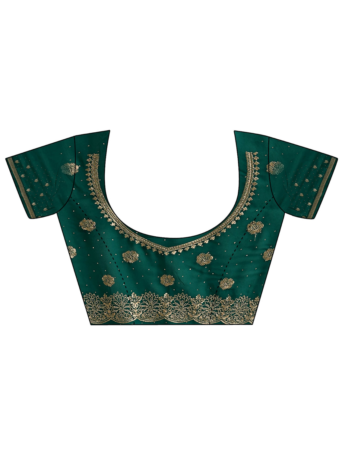Mameraa Bottle Green Floral Embroidered Georgette Saree