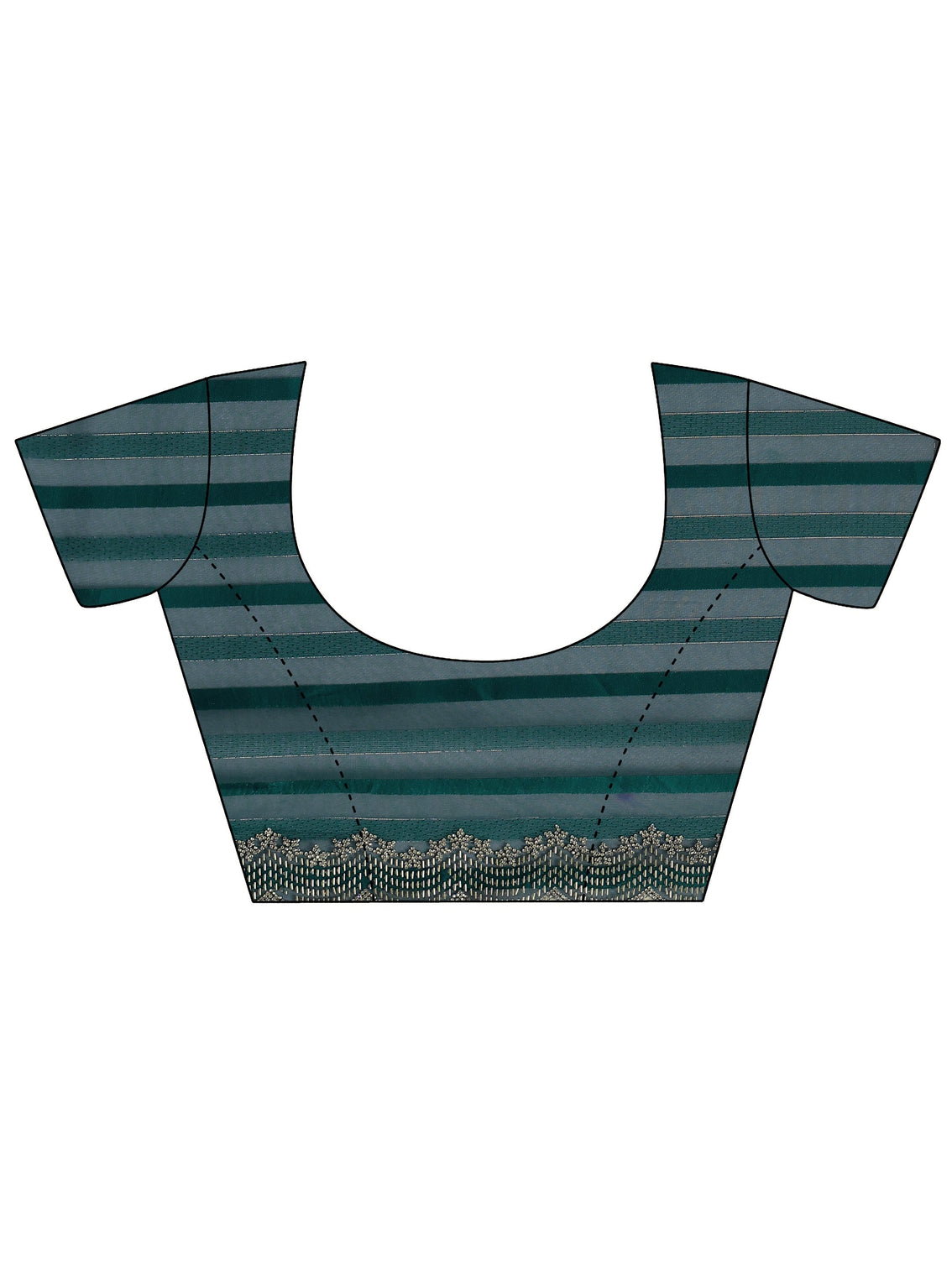 Mameraa Green Striped Net Saree