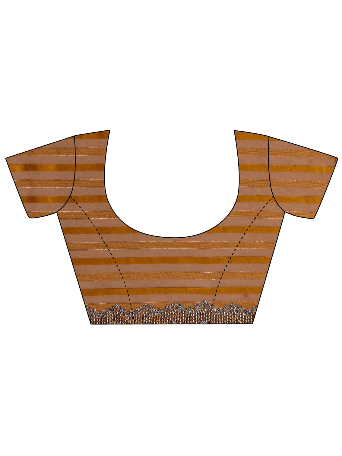 Mameraa Mustard Striped Net Saree