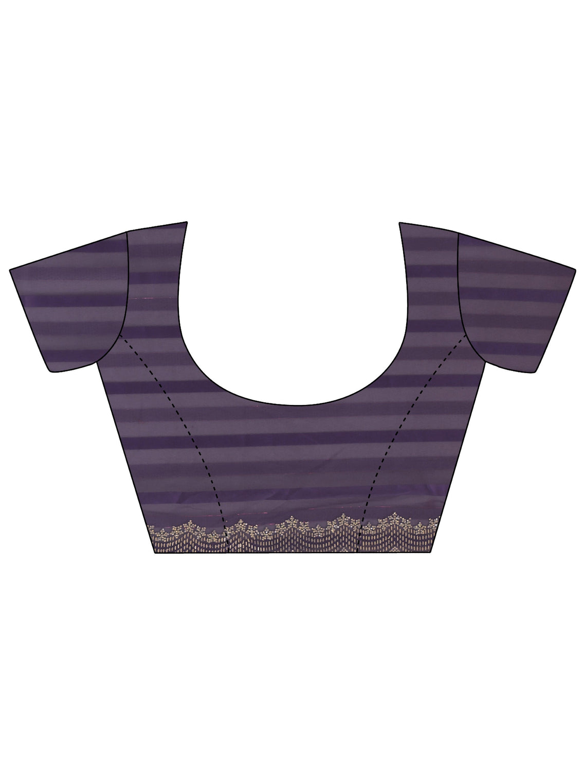 Mameraa Purple Striped Embellished Net Saree