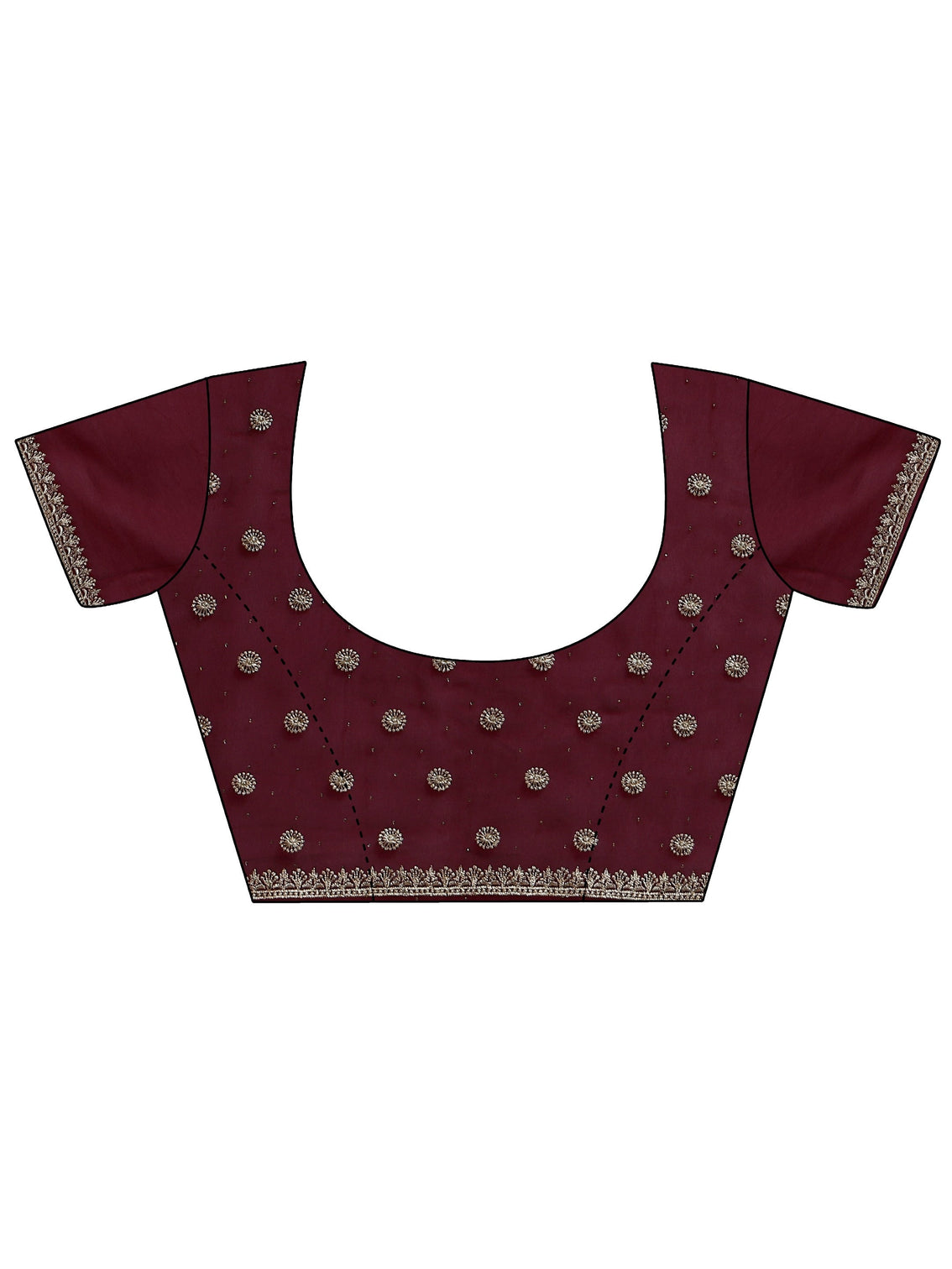 Mameraa Burgundy Embroidered Georgette Saree