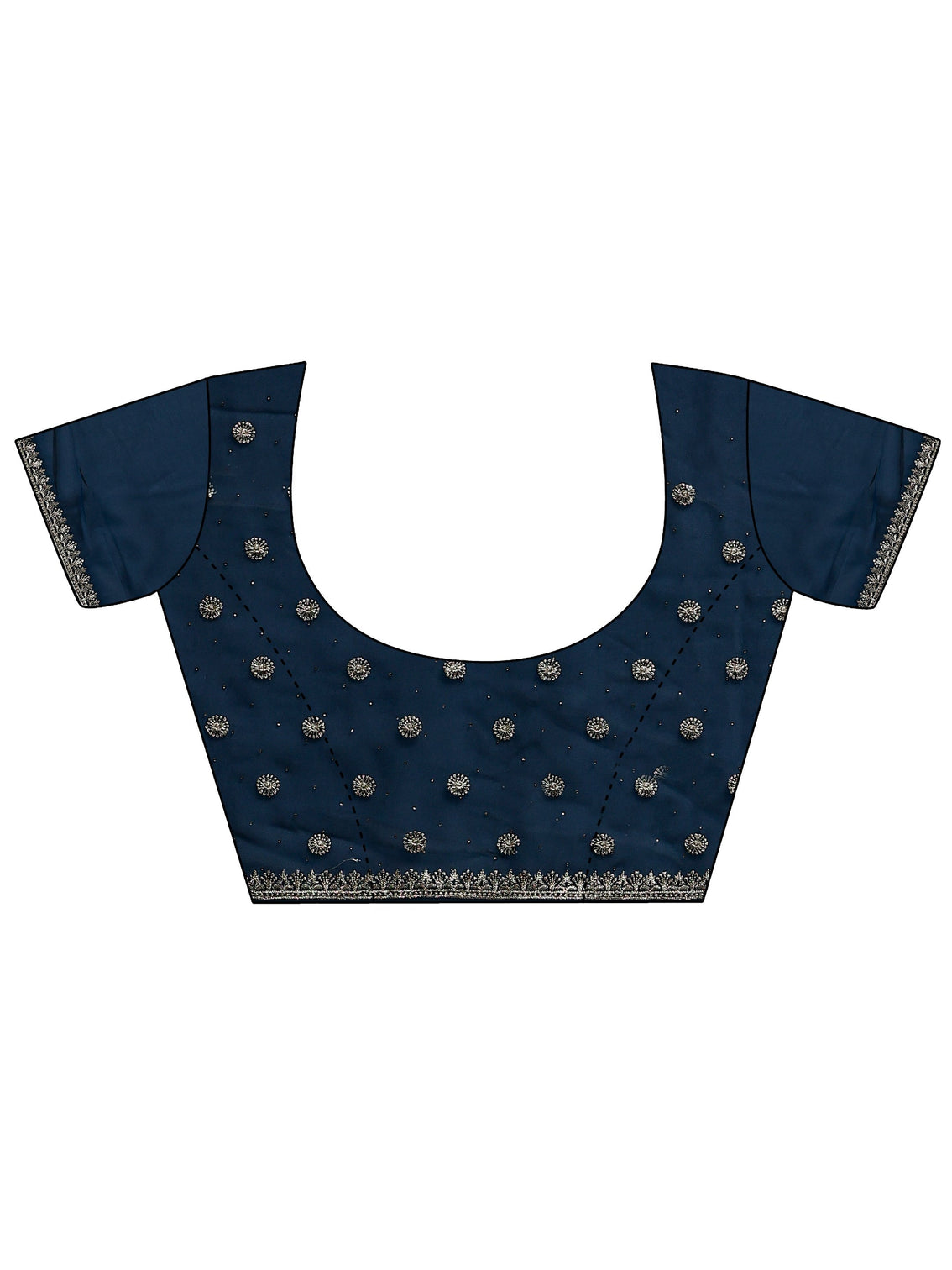 Mameraa Blue Embroidered Georgette Saree